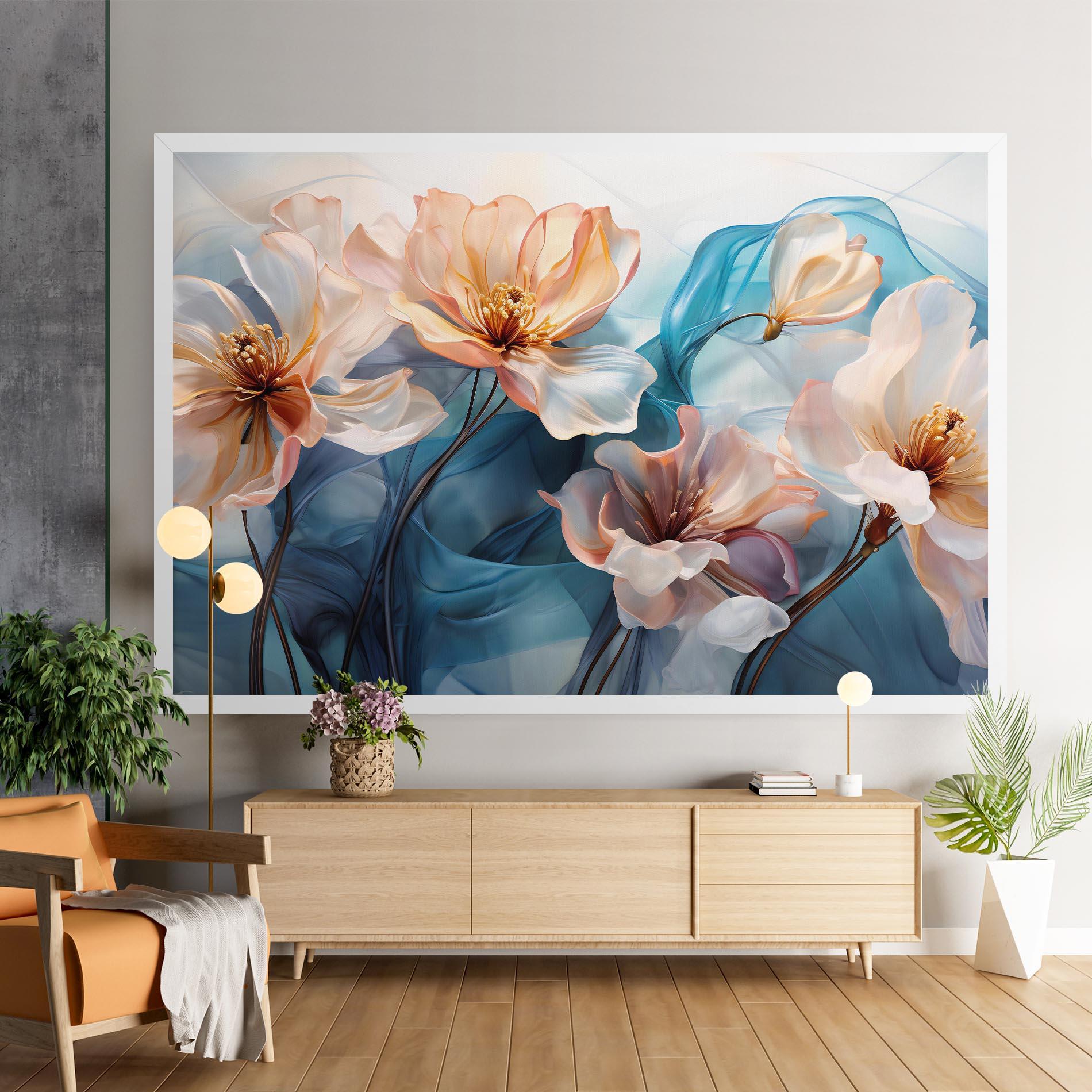 Vászonkép Pink Flowers Floating mockup 9