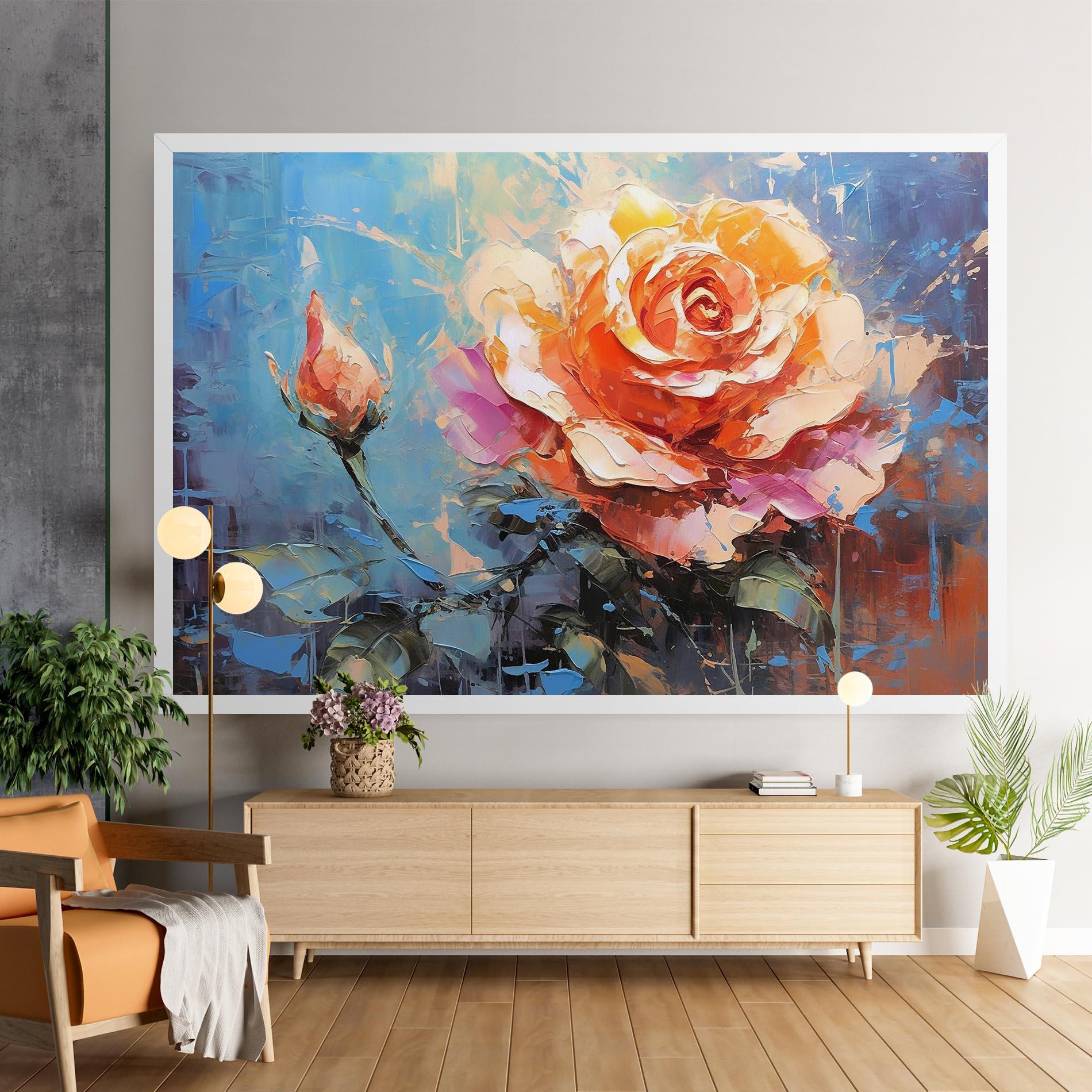 Vászonkép Pretty Pink Rose Art mockup 9