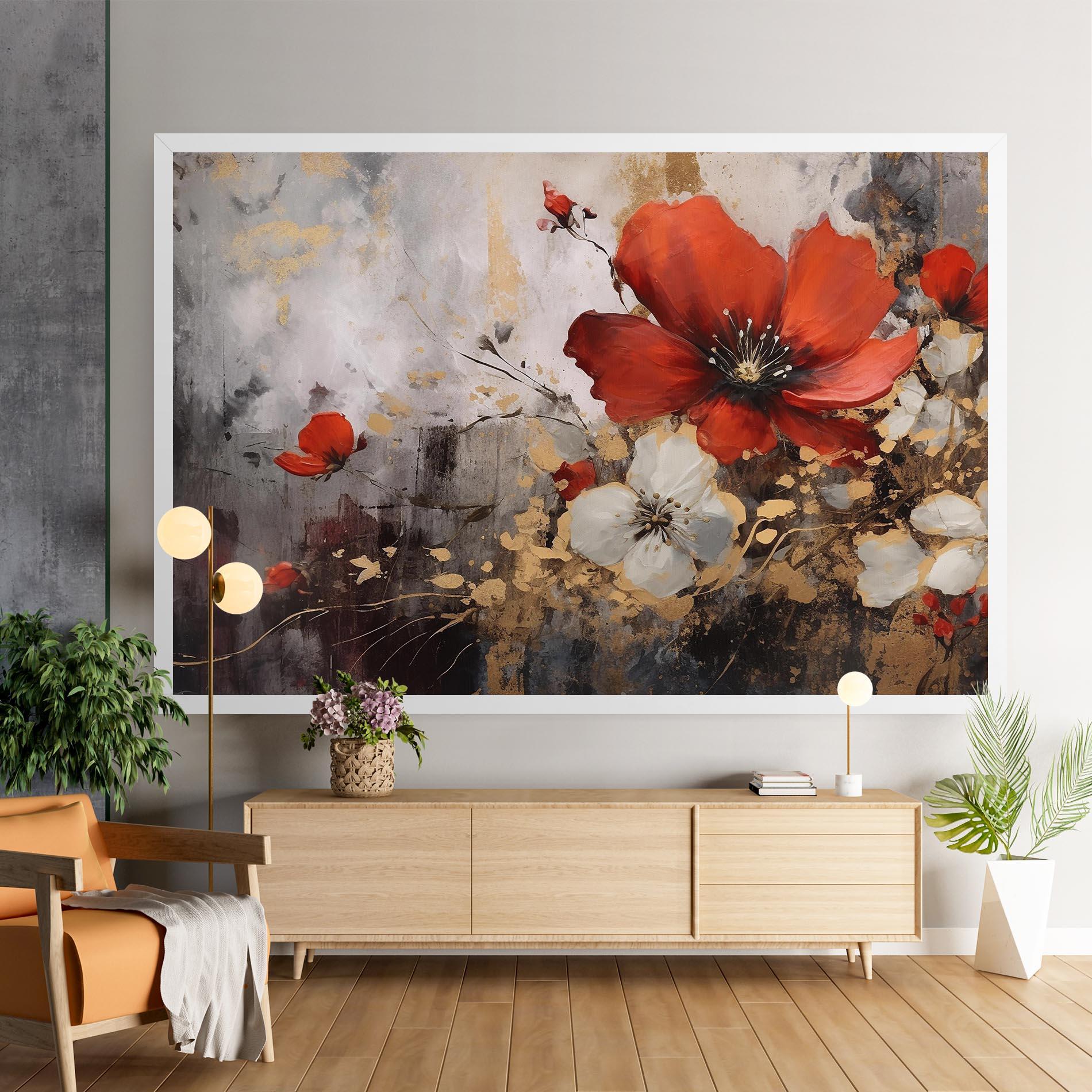 Vászonkép Red Poppy Painting mockup 9