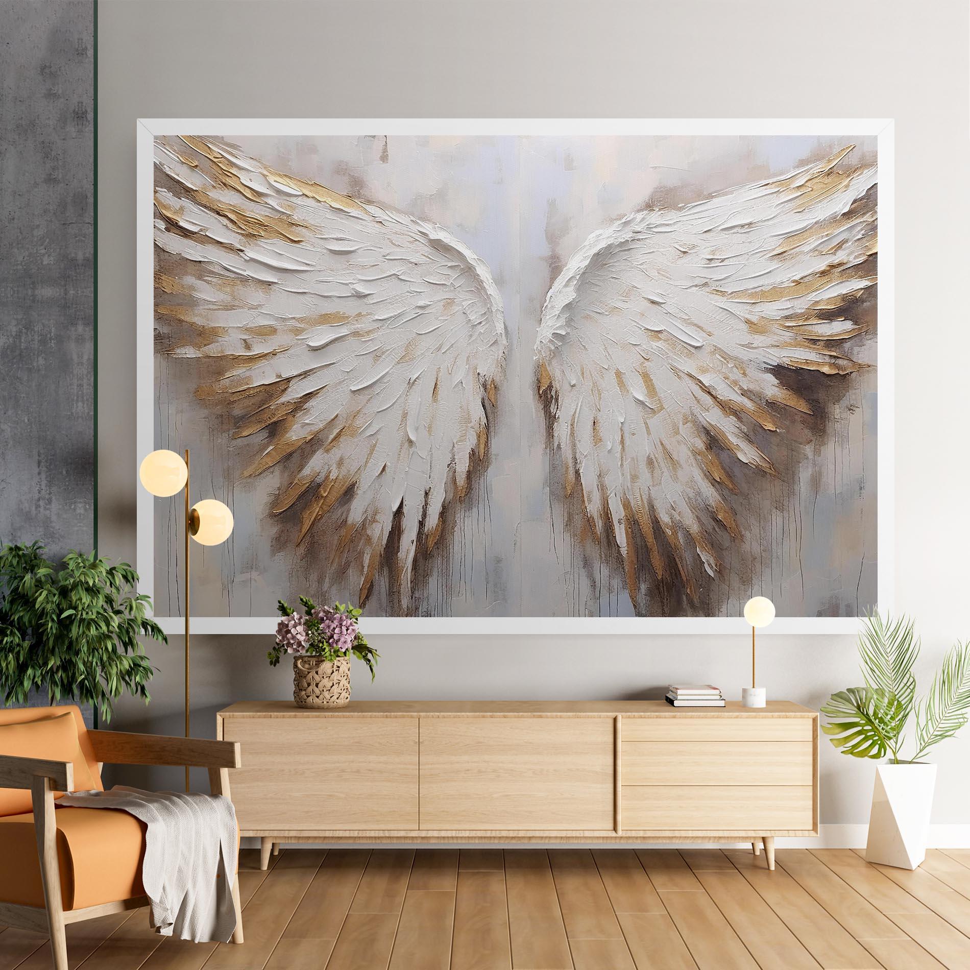 Vászonkép White Angel Wings mockup 9