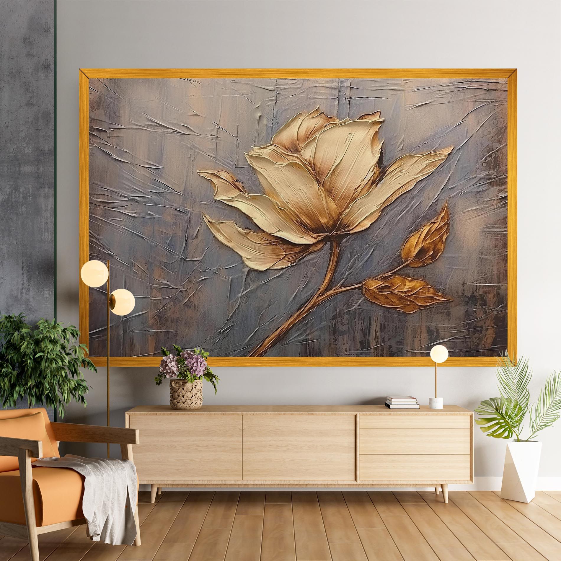 Cream Rose On Blue mockup 9