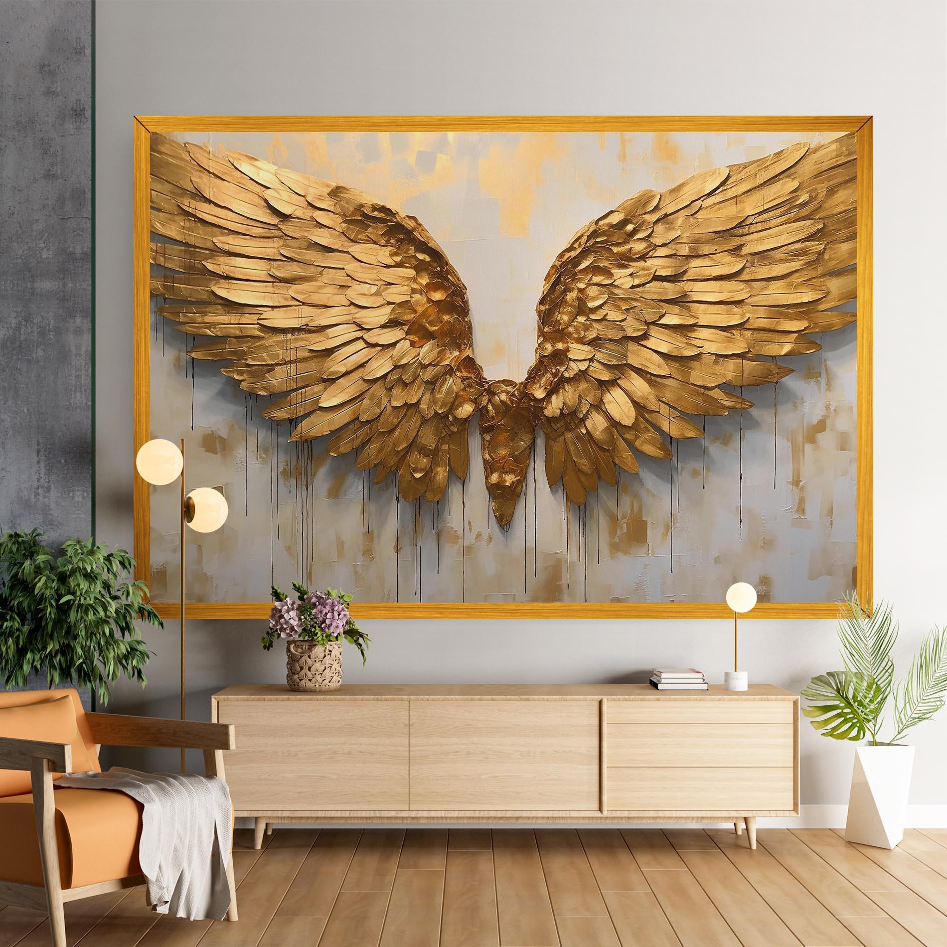 Vászonkép Golden Wings Art mockup 9