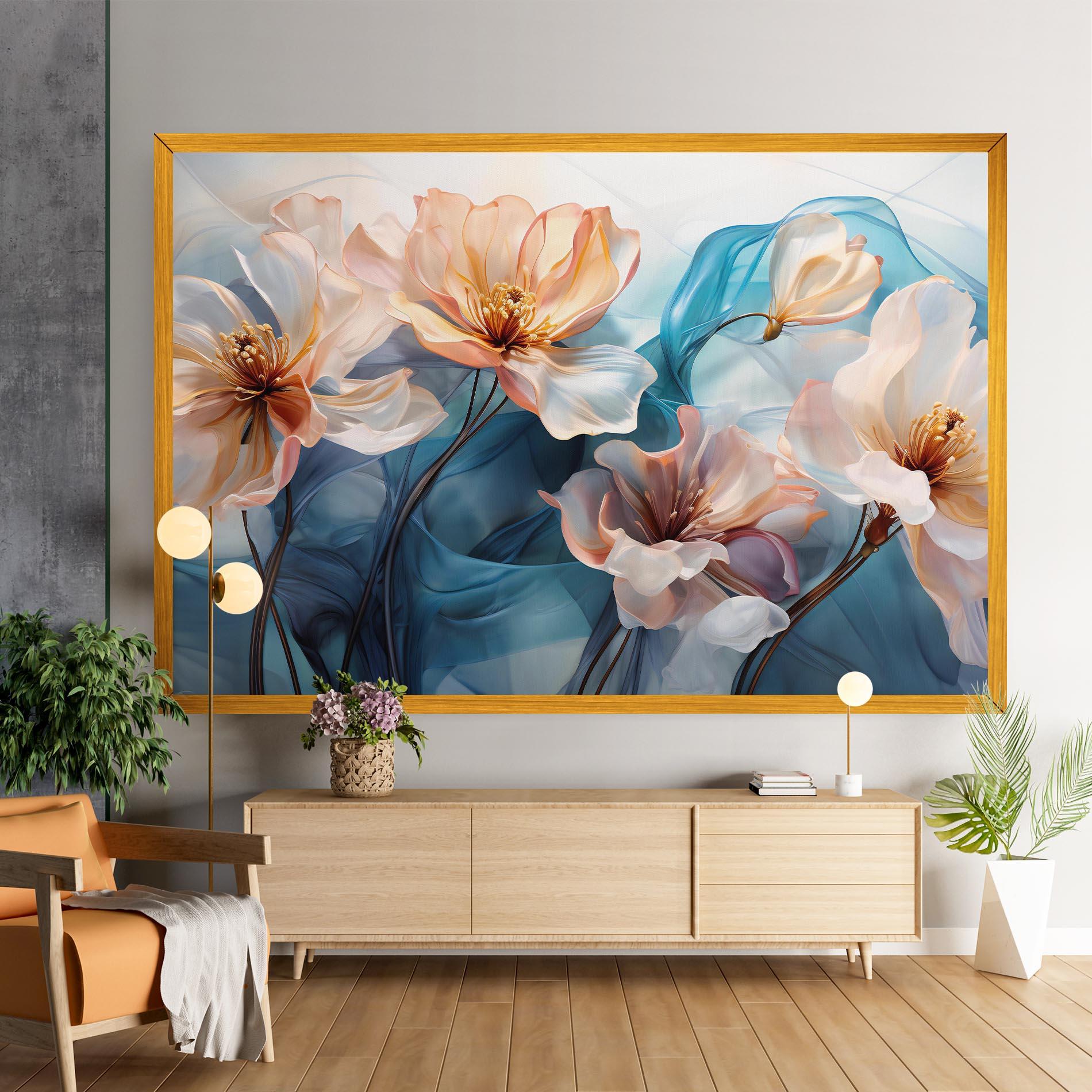 Vászonkép Pink Flowers Floating mockup 9