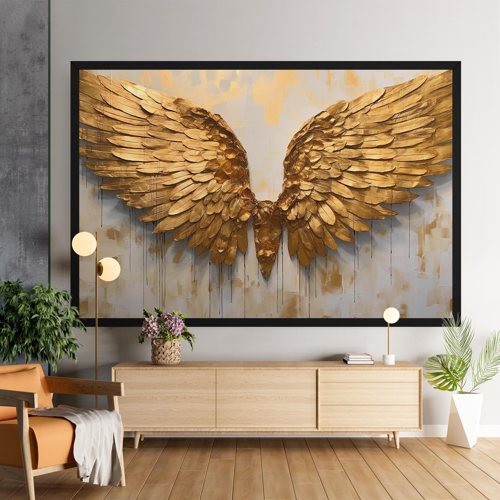 Vászonkép Golden Wings Art mockup 9