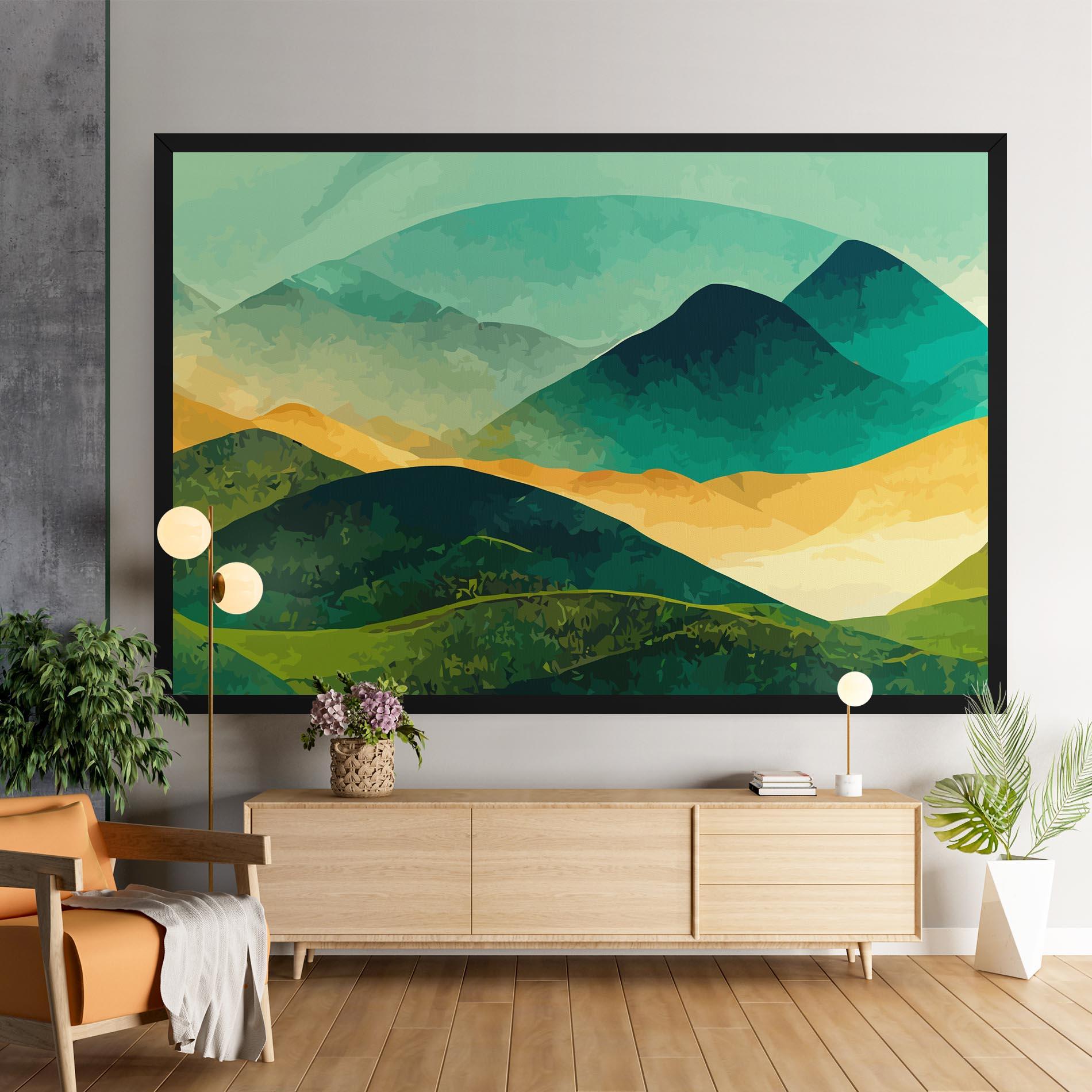 Vászonkép Green Art Mountain mockup 9