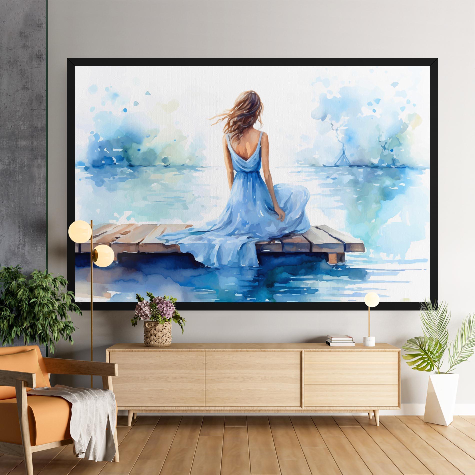 Vászonkép Lake Blue Woman mockup 9