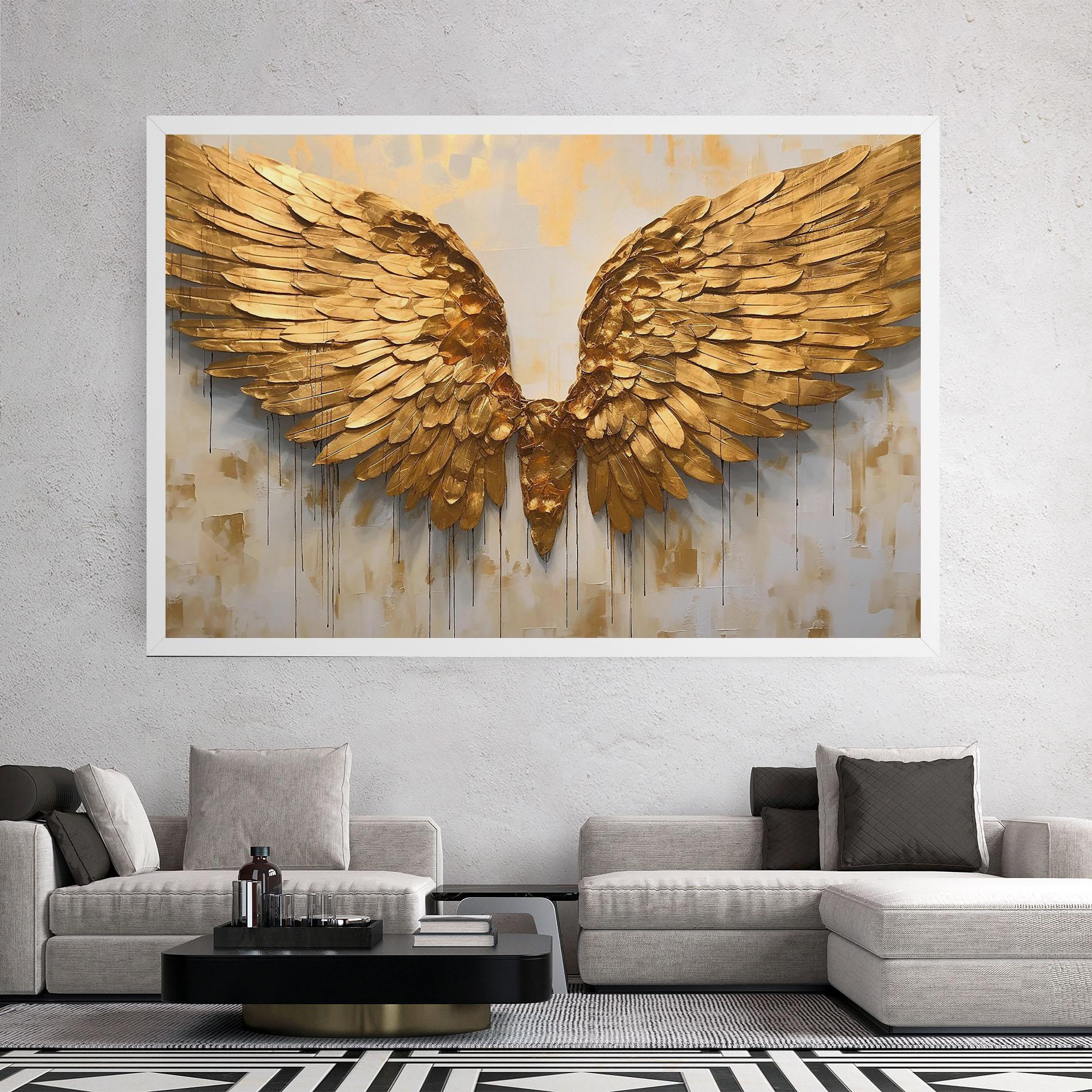 Vászonkép Golden Wings Art mockup 2