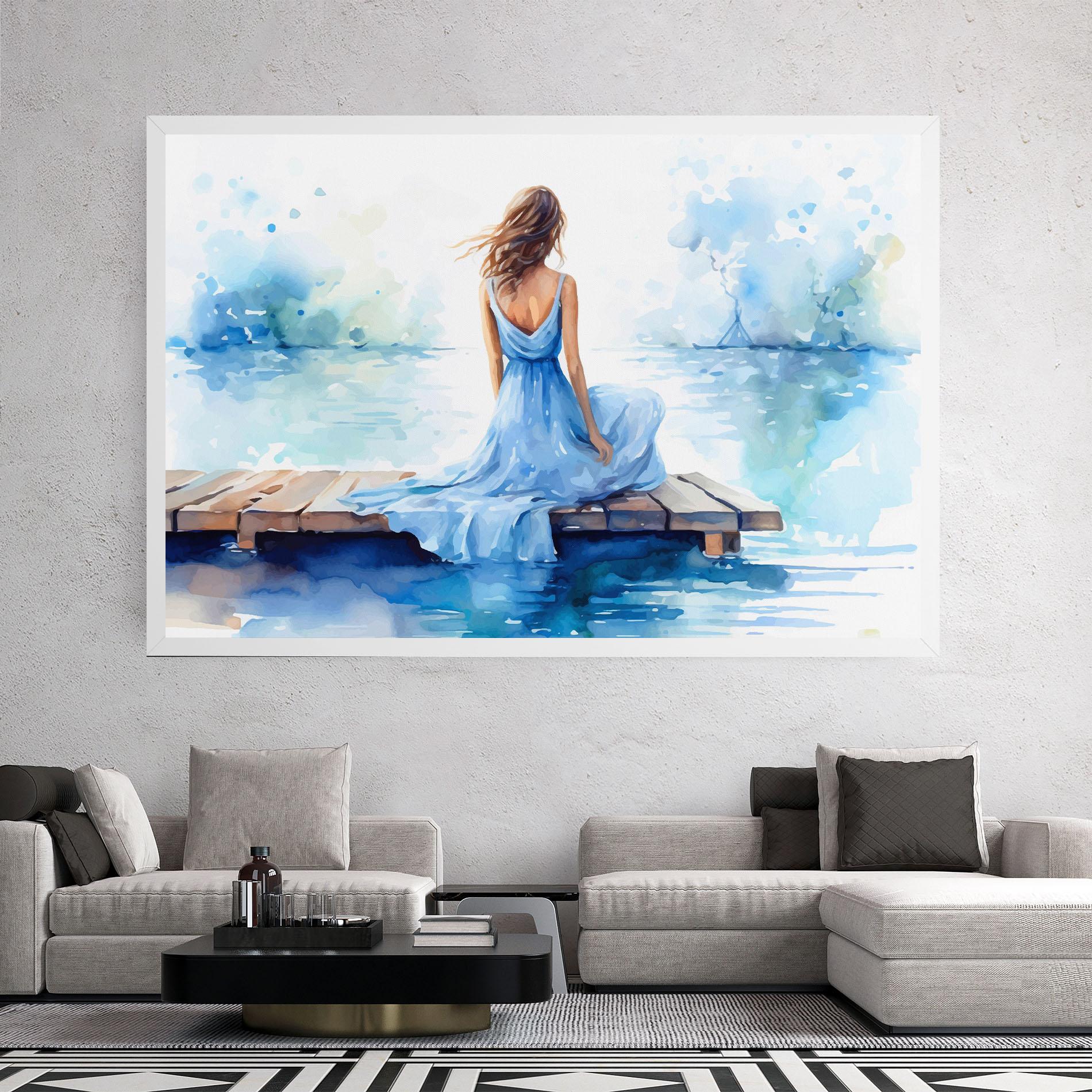 Vászonkép Lake Blue Woman mockup 2