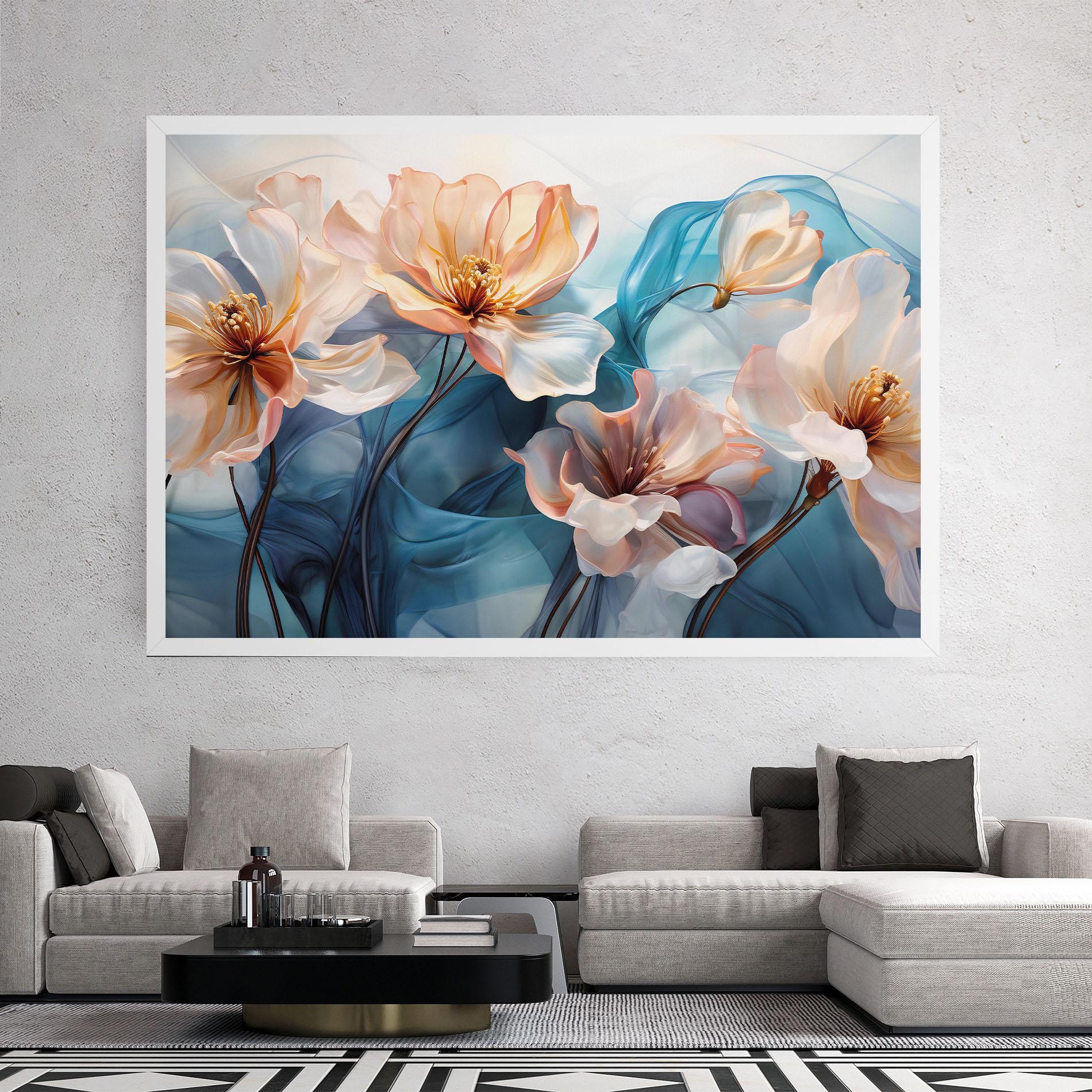 Vászonkép Pink Flowers Floating mockup 2