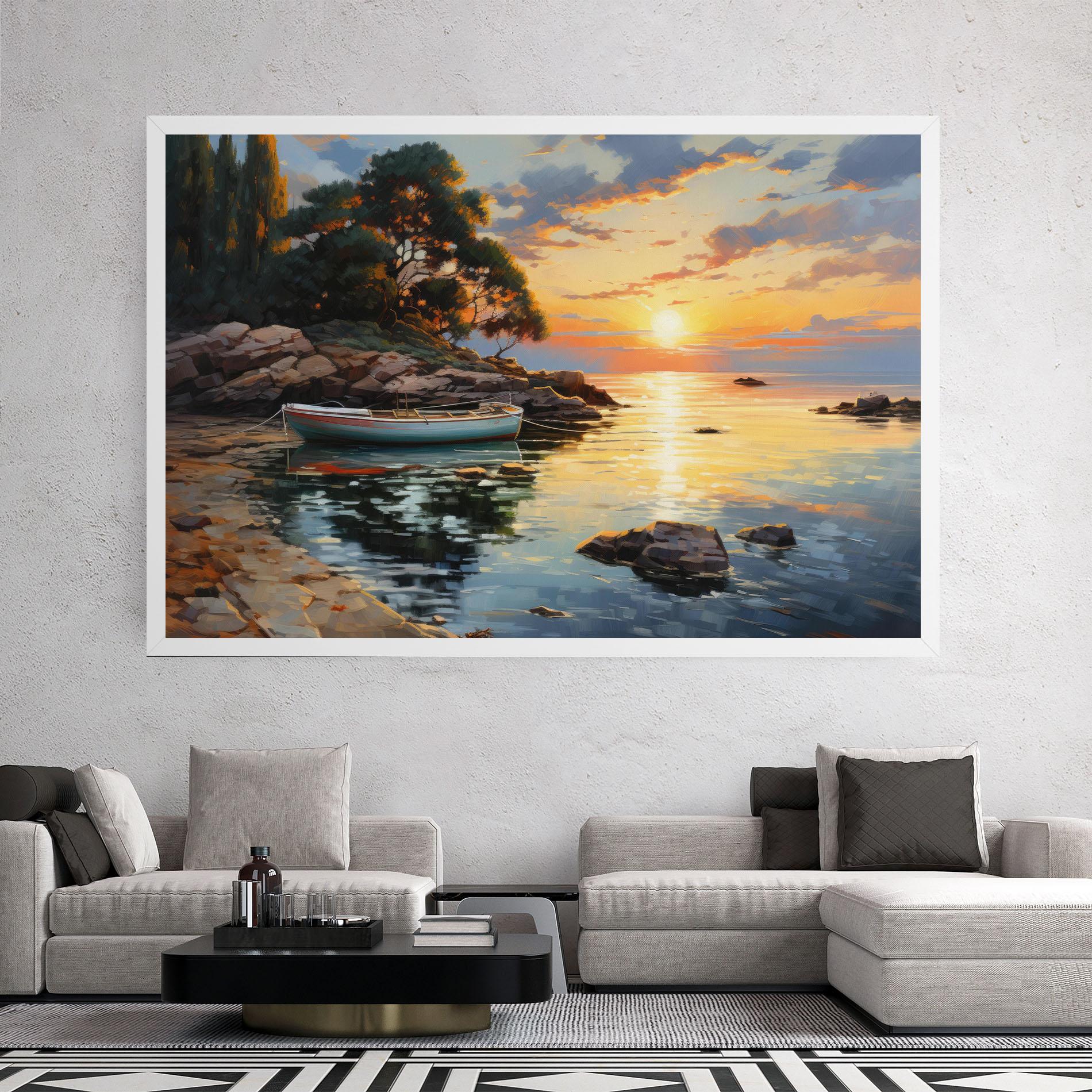 Vászonkép Sunset Sea Art mockup 2