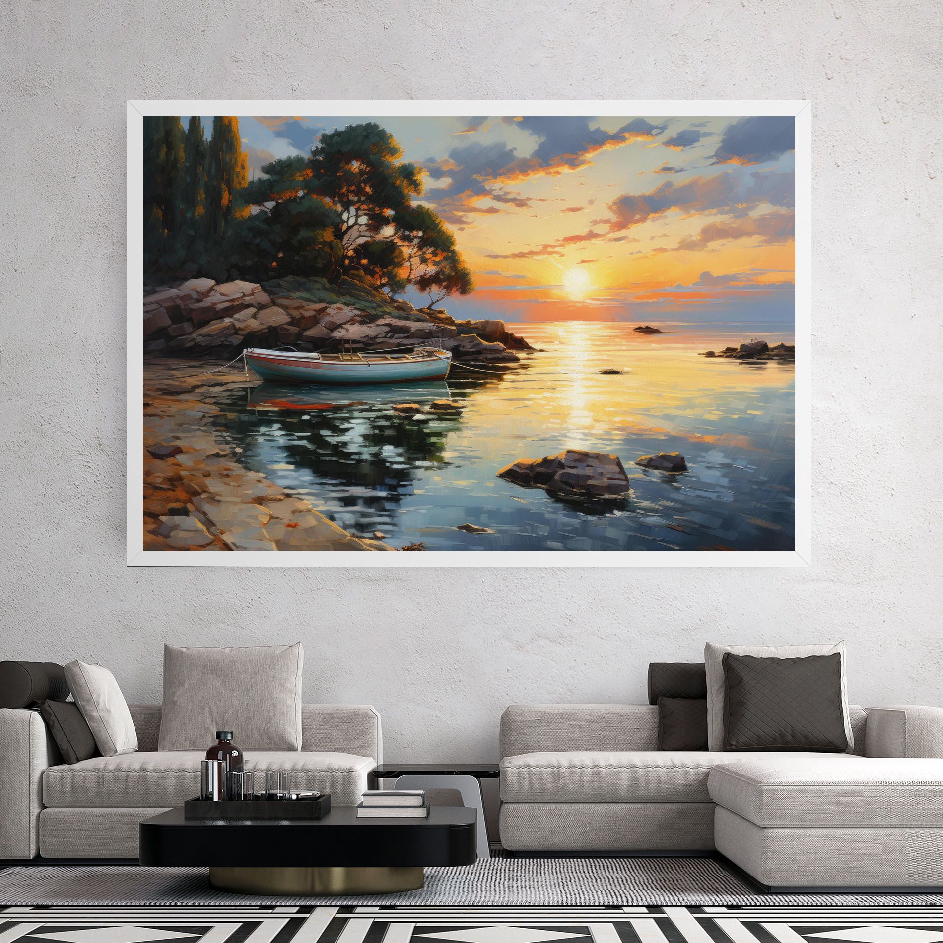 Sunset Sea Art mockup 2