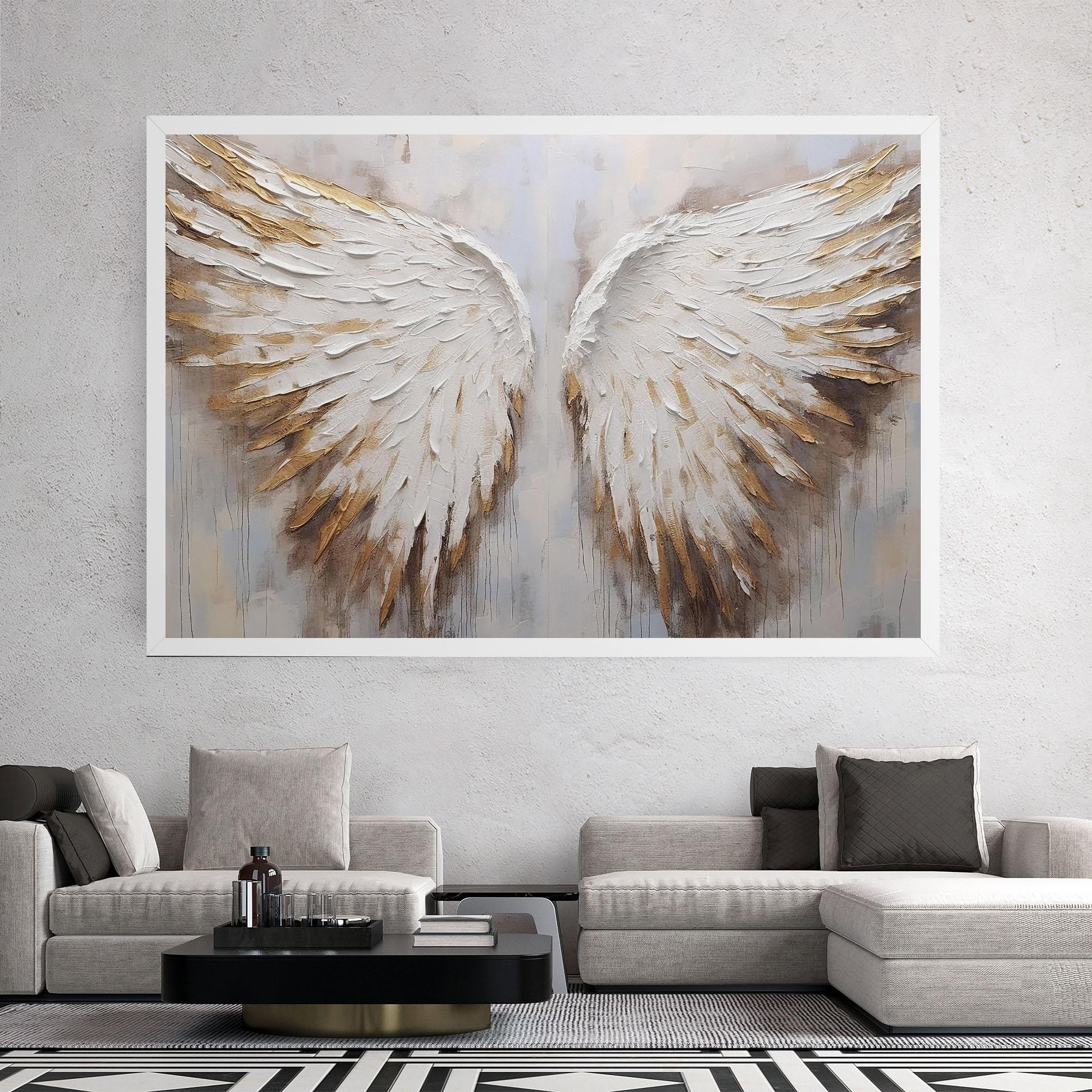 Vászonkép White Angel Wings mockup 2