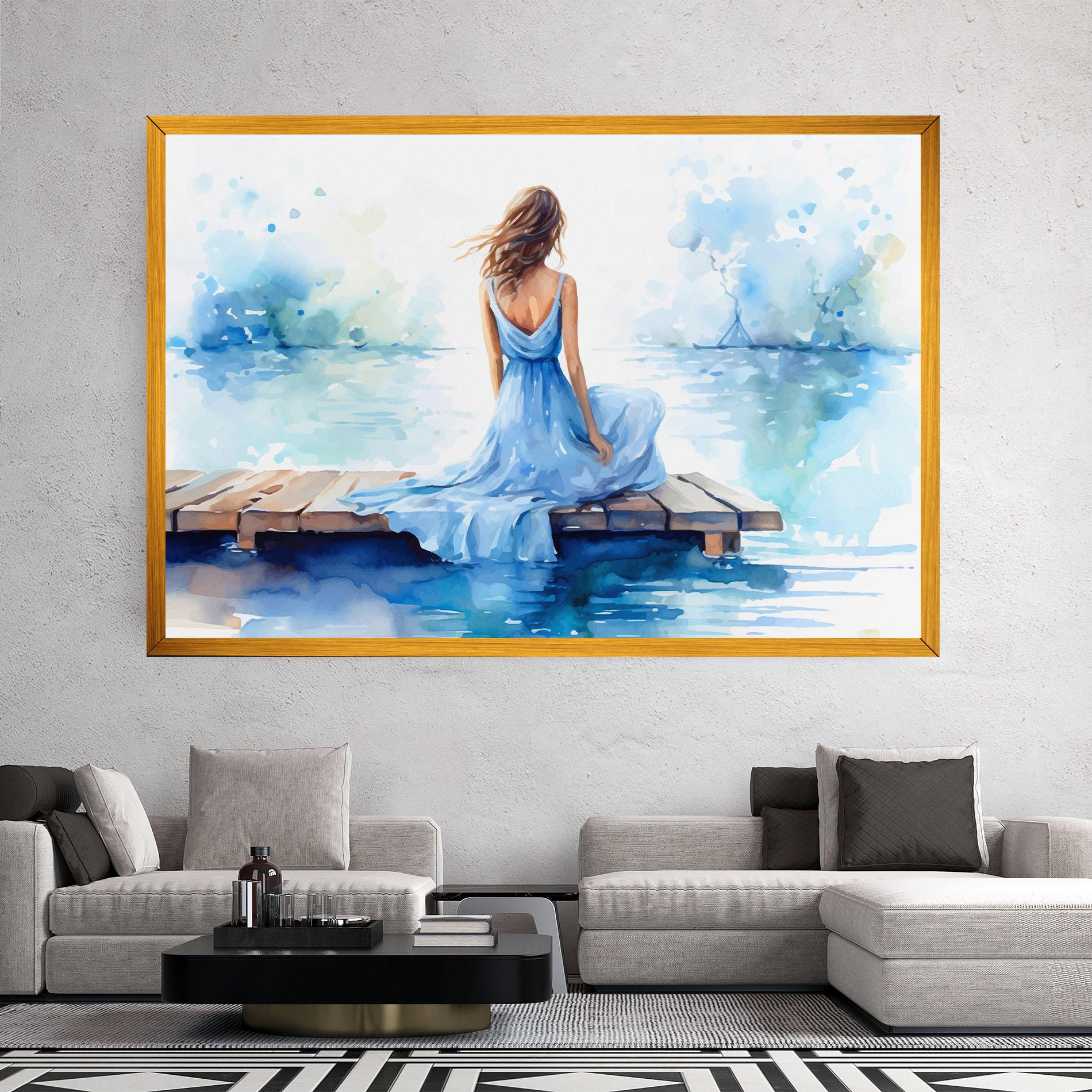 Vászonkép Lake Blue Woman mockup 2