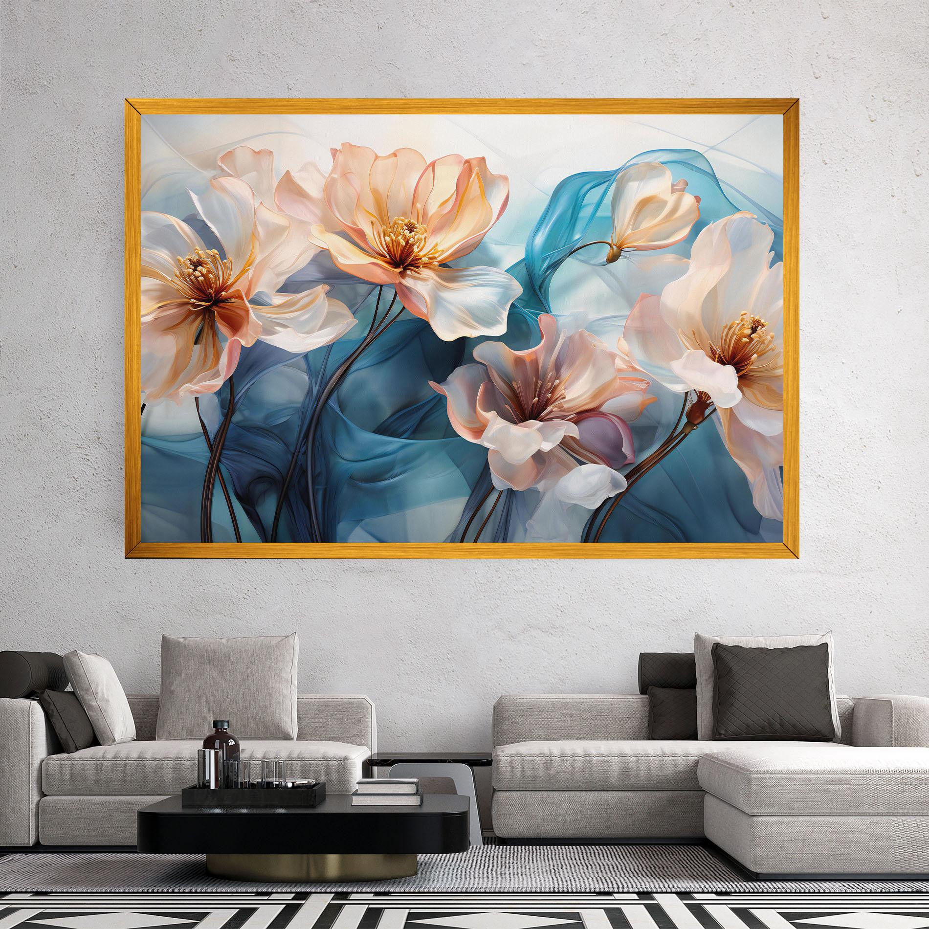 Vászonkép Pink Flowers Floating mockup 2