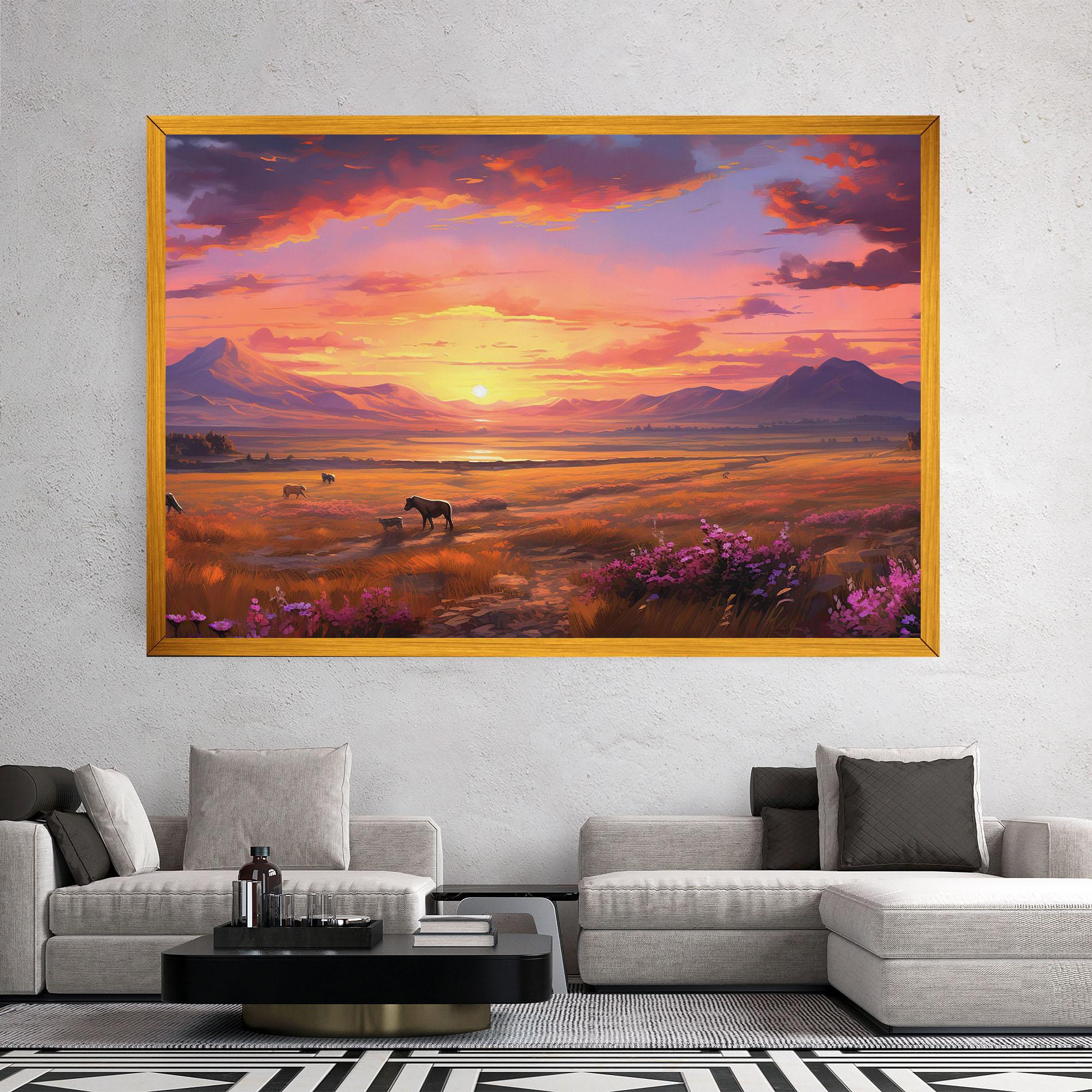 Vászonkép Wild Horses Art mockup 2