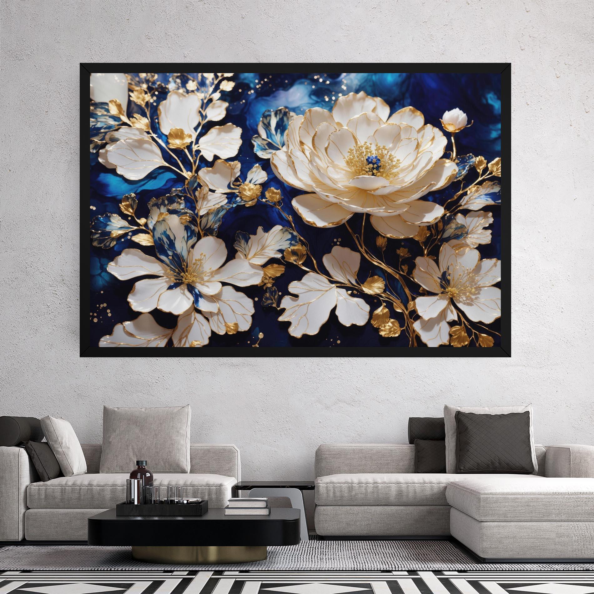 Vászonkép Beautiful Golden White Rose mockup 2