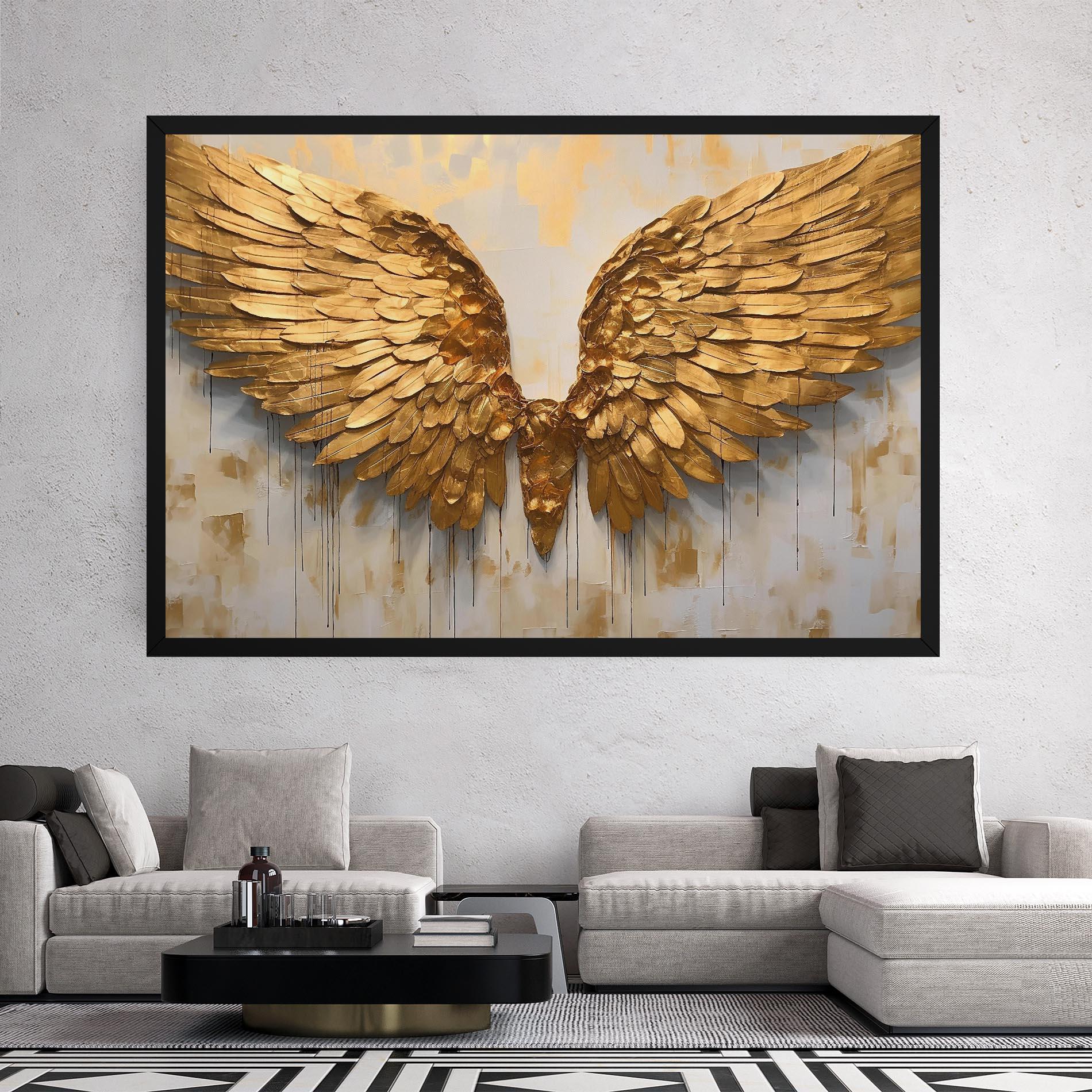 Vászonkép Golden Wings Art mockup 2