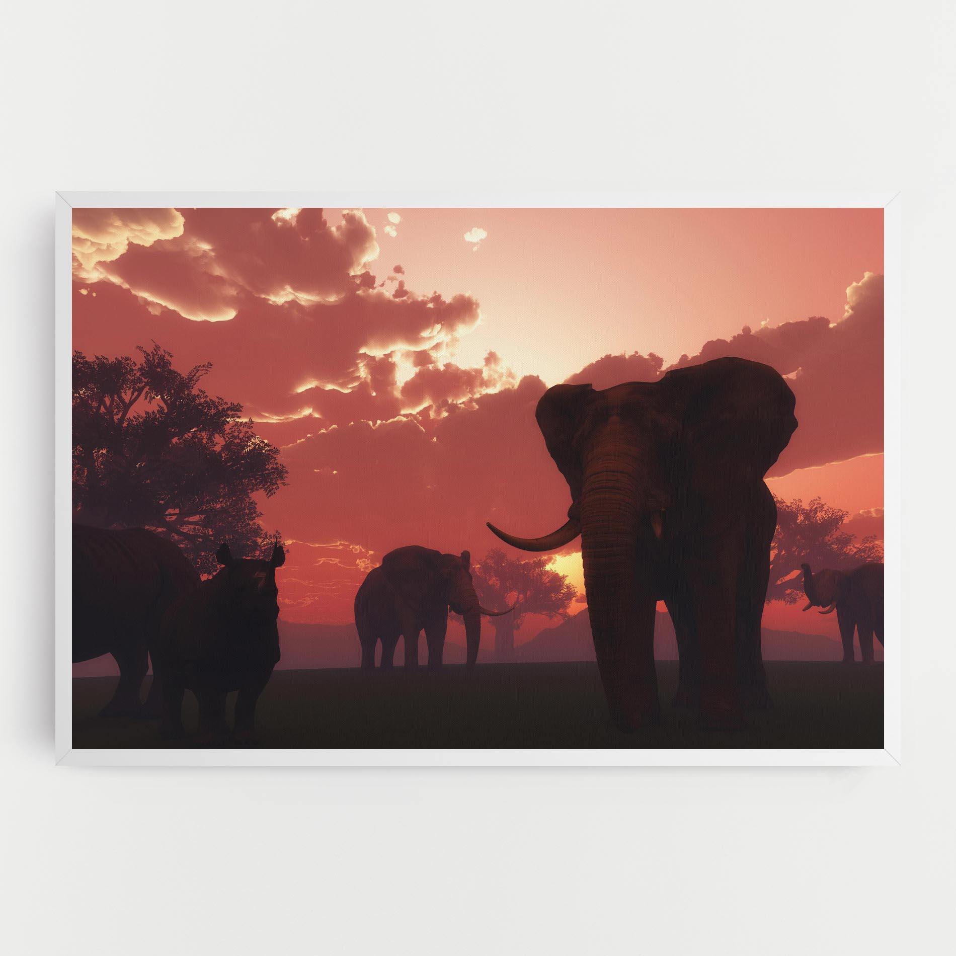 Vászonkép African Elephant View mockup 0