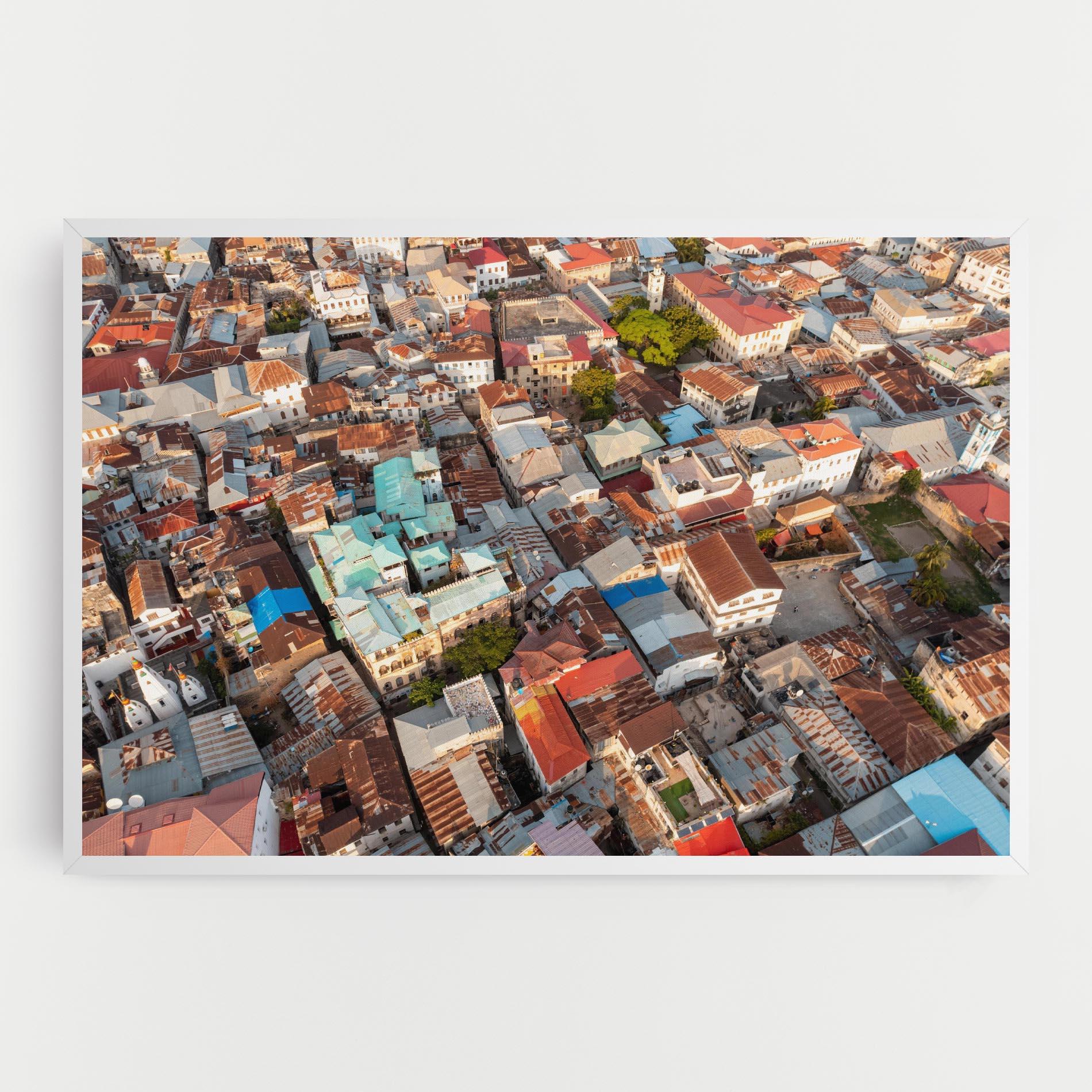 Vászonkép Island Tanzania Buildings mockup 0