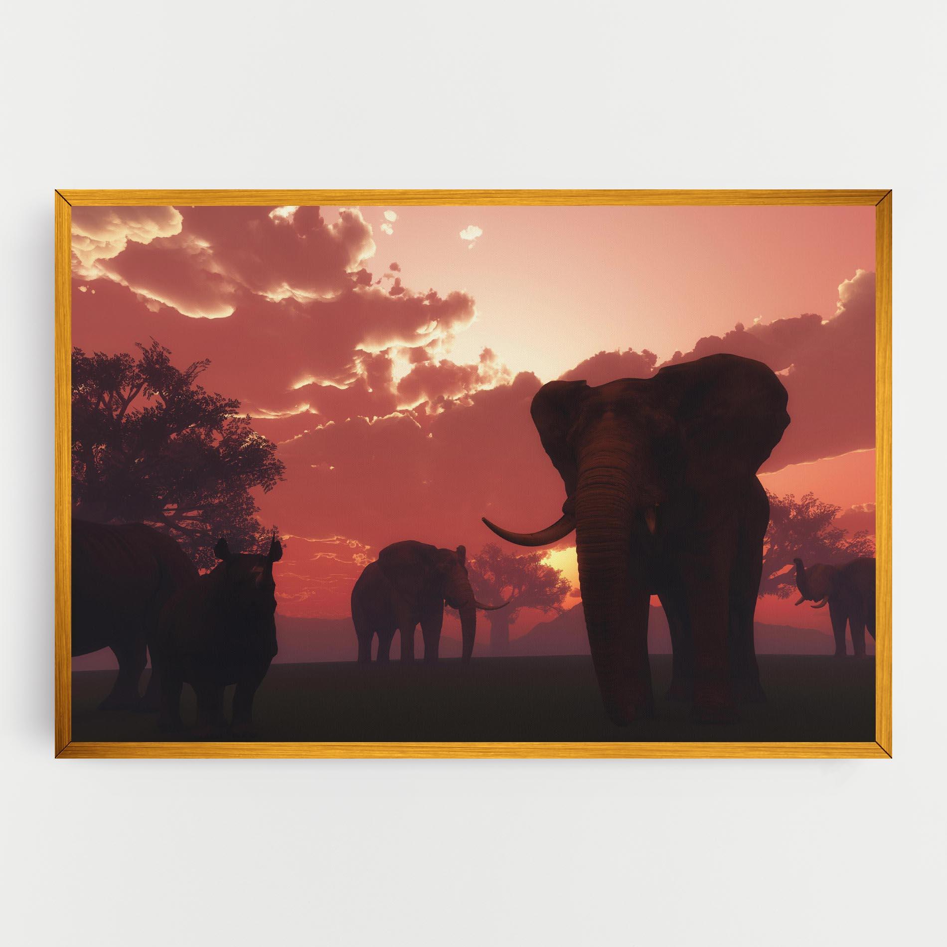 Vászonkép African Elephant View mockup 0