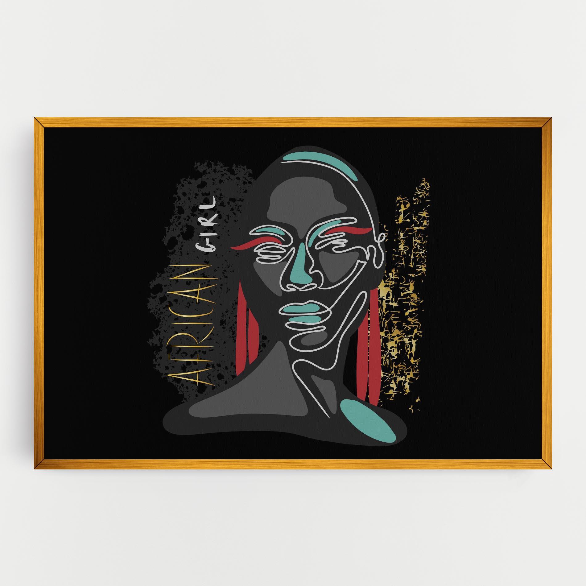 Vászonkép Gold African Girl mockup 0