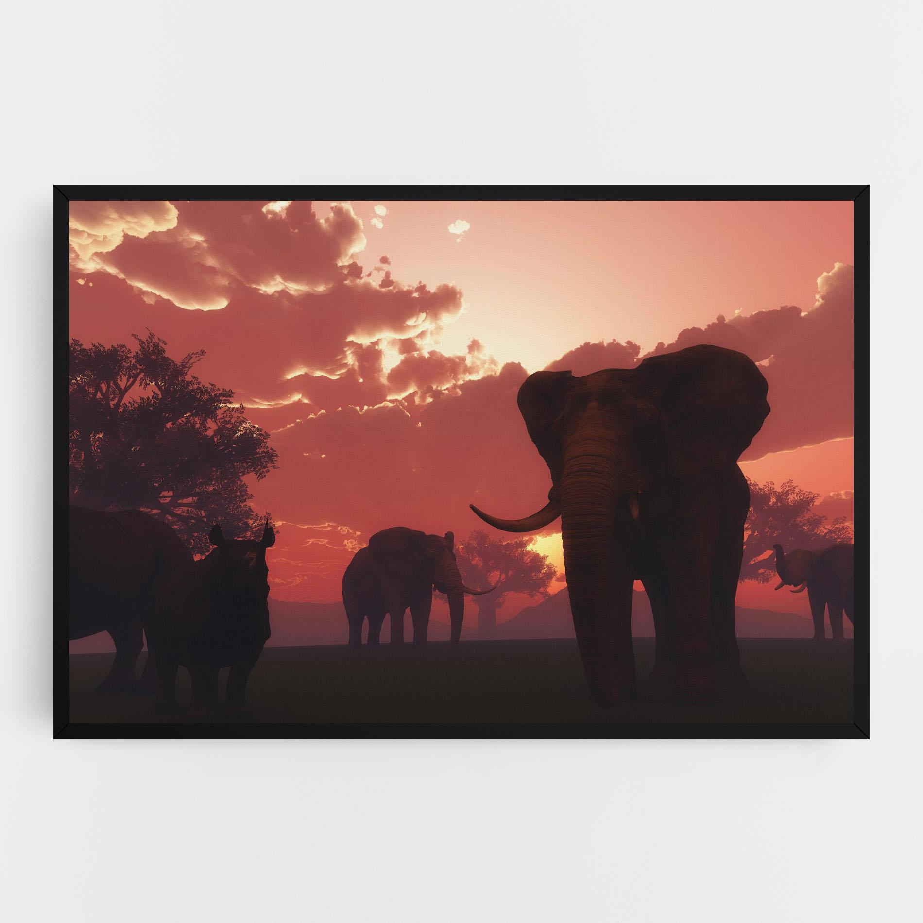 Vászonkép African Elephant View mockup 0