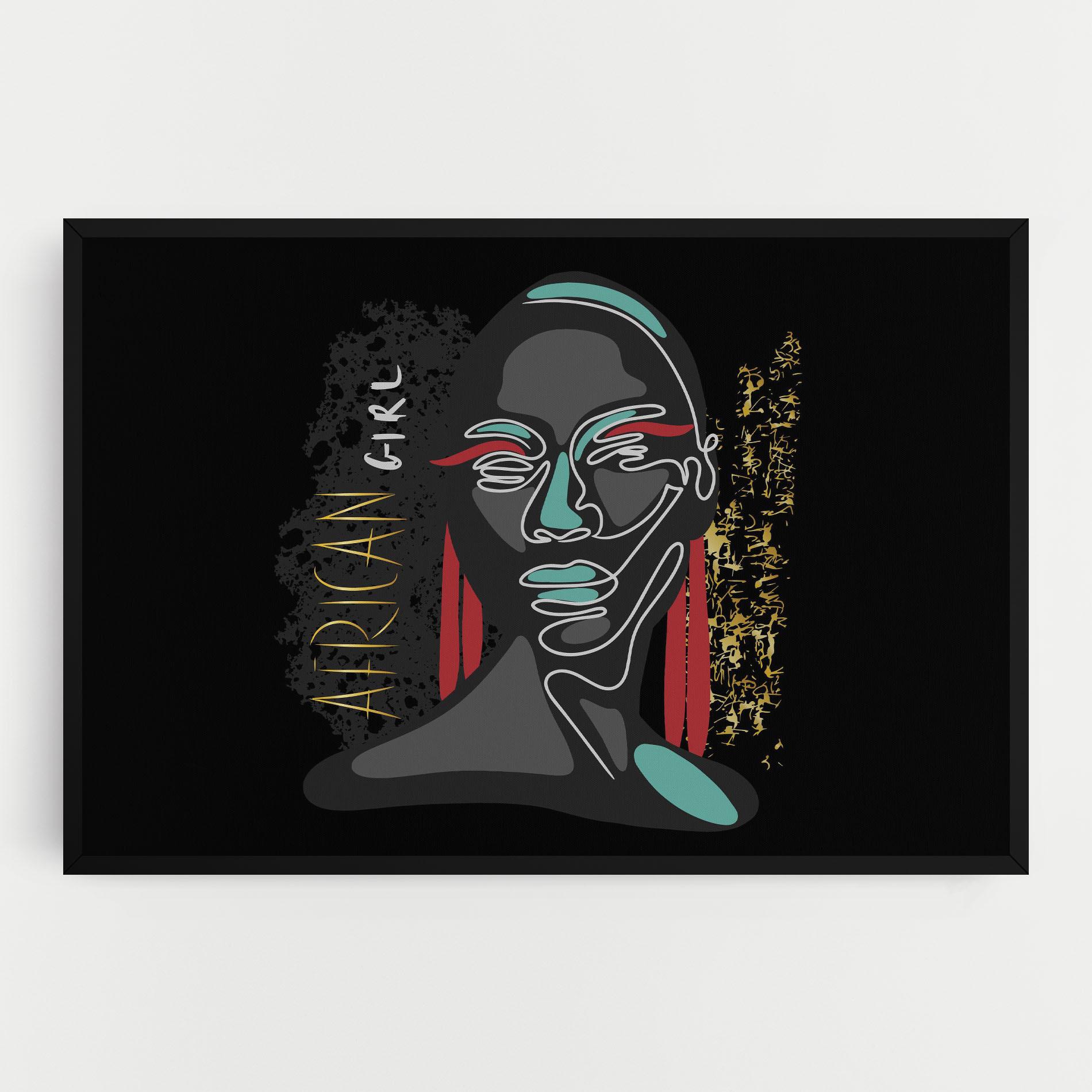 Vászonkép Gold African Girl mockup 0