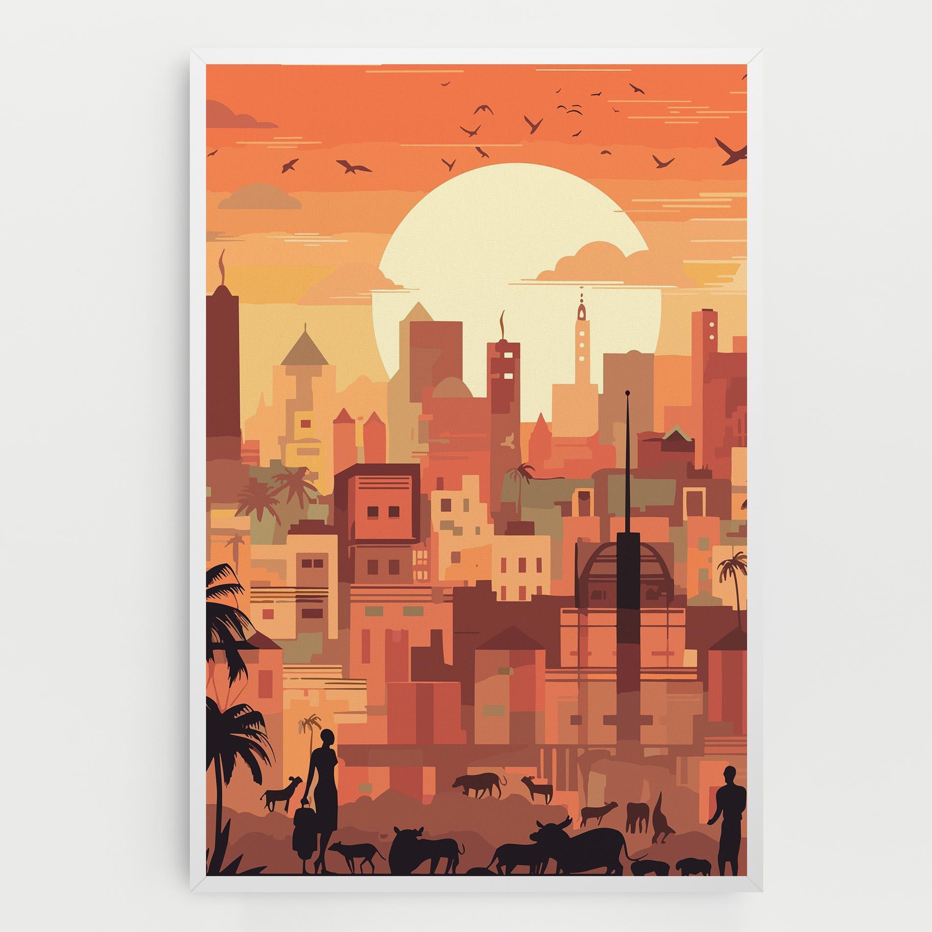 Vászonkép Africa City Sunset mockup 0