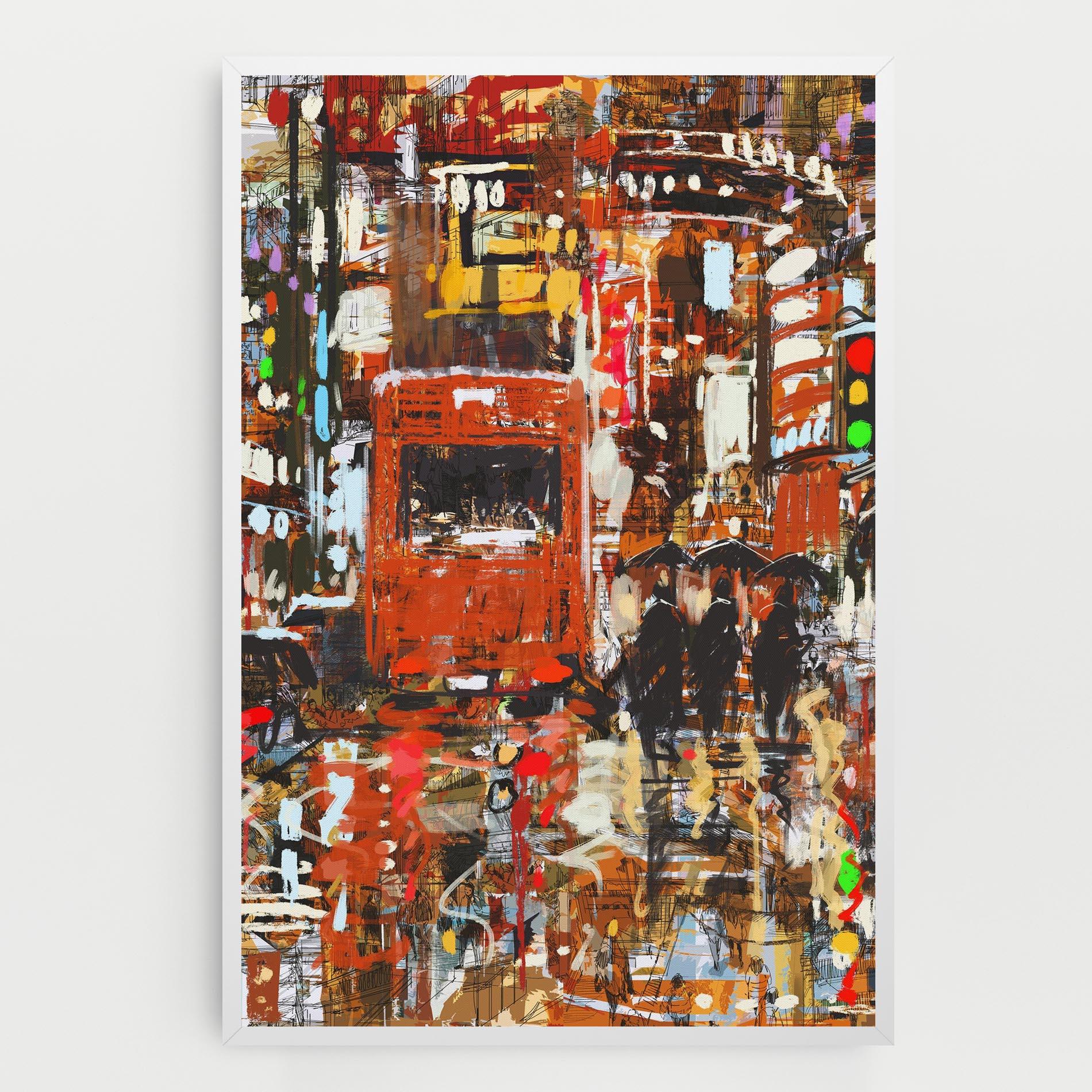 Vászonkép Seamless Colorful City mockup 0