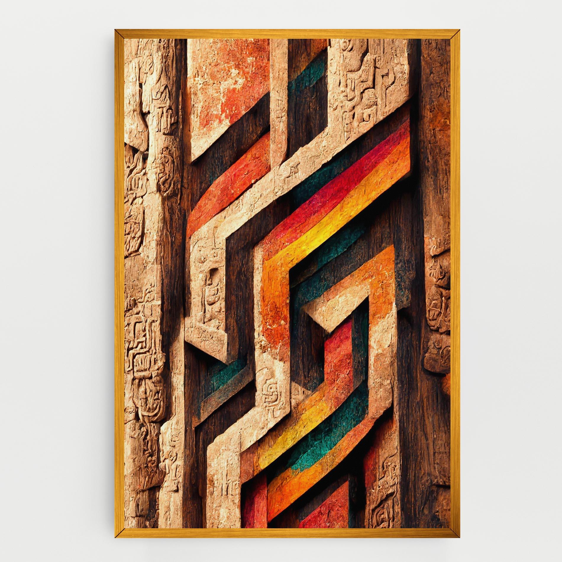 Vászonkép Mayan Style Wood mockup 0