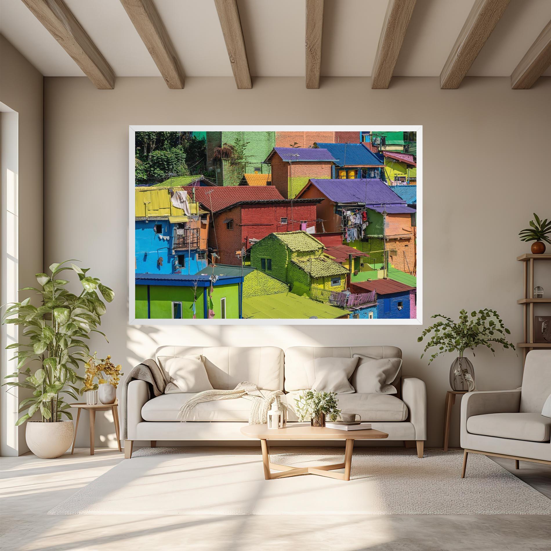 Vászonkép Colorful Small Houses mockup 6