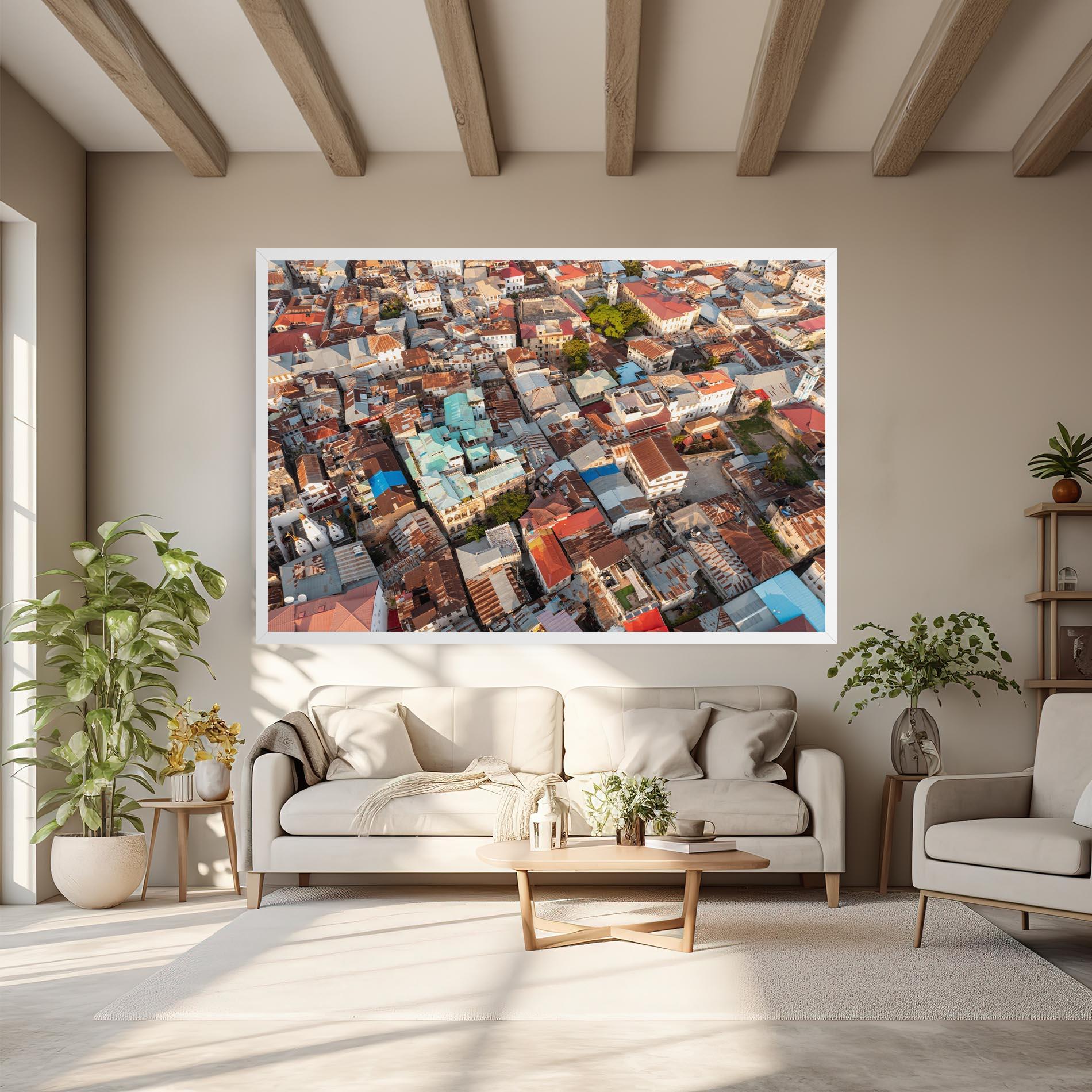 Vászonkép Island Tanzania Buildings mockup 6