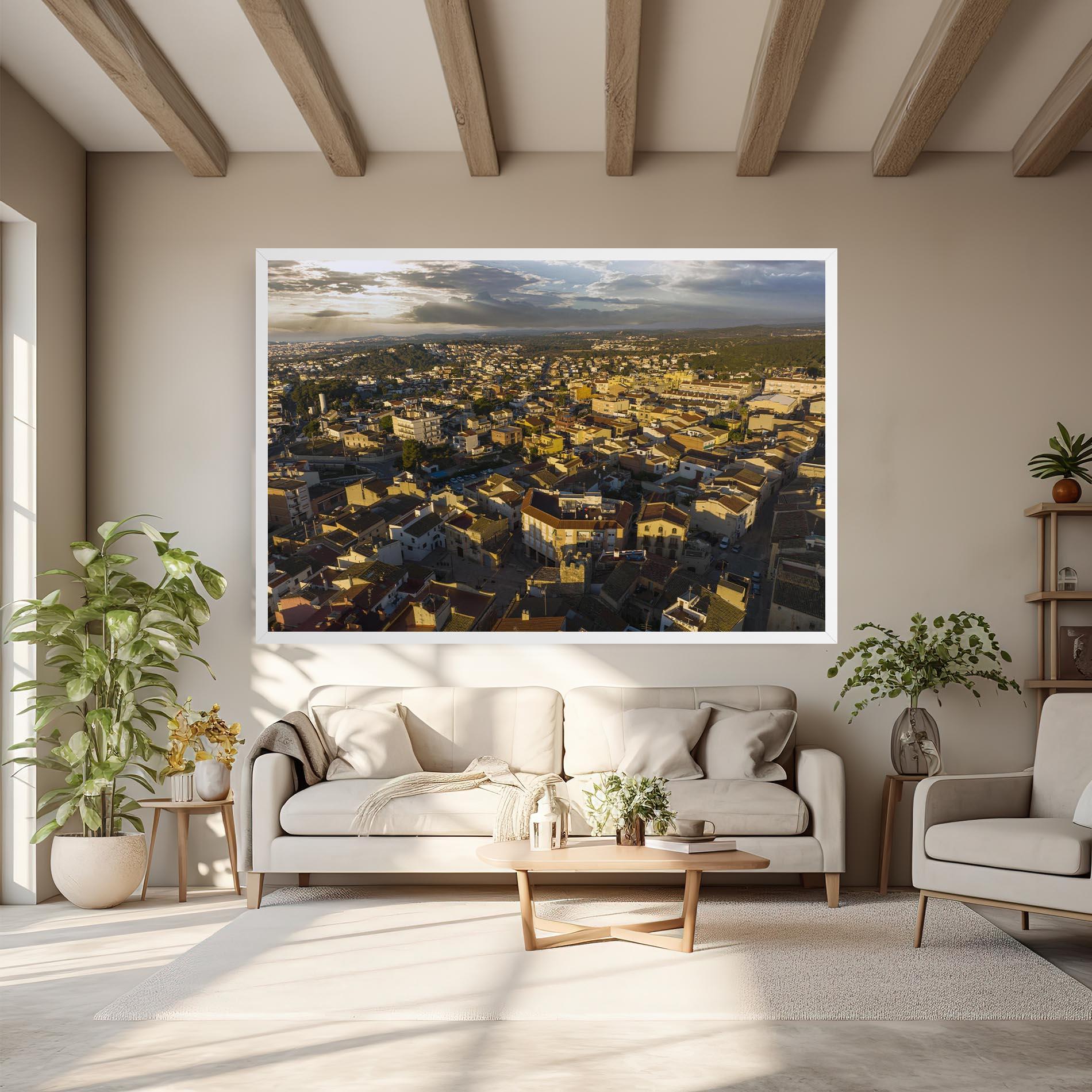 Vászonkép Streets Town Sunrise mockup 6