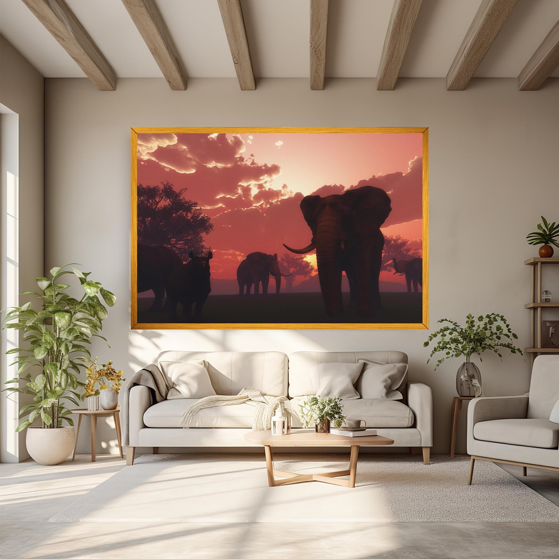 Vászonkép African Elephant View mockup 6