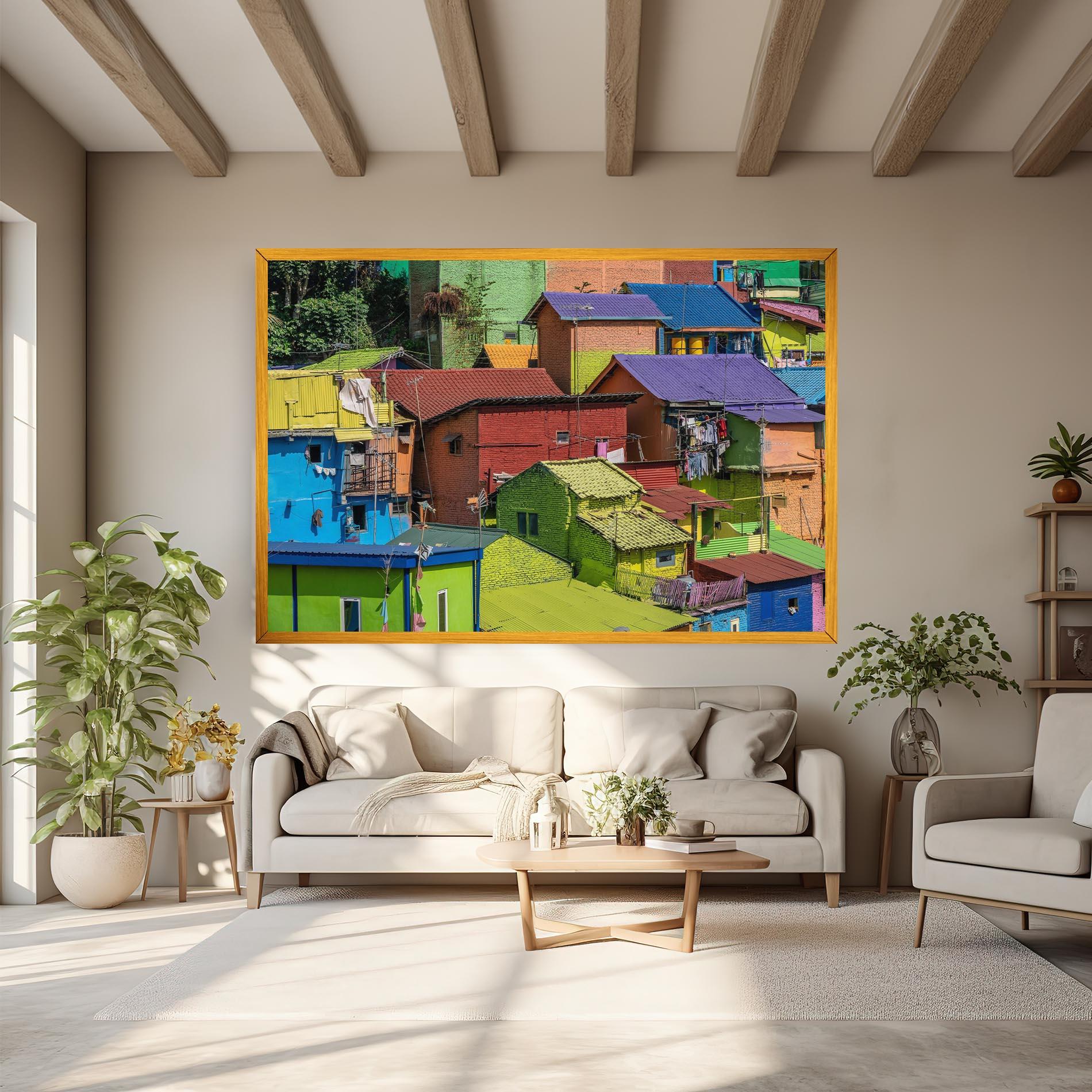 Vászonkép Colorful Small Houses mockup 6