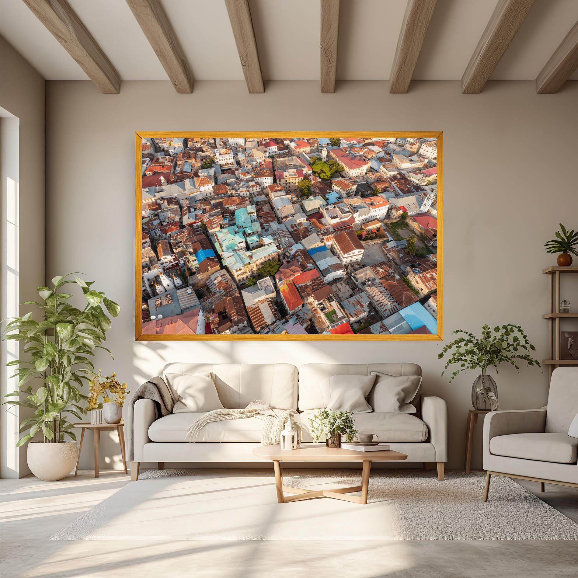 Vászonkép Island Tanzania Buildings mockup 6