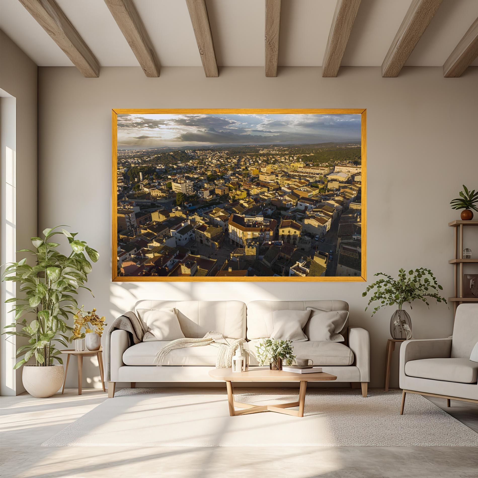 Vászonkép Streets Town Sunrise mockup 6