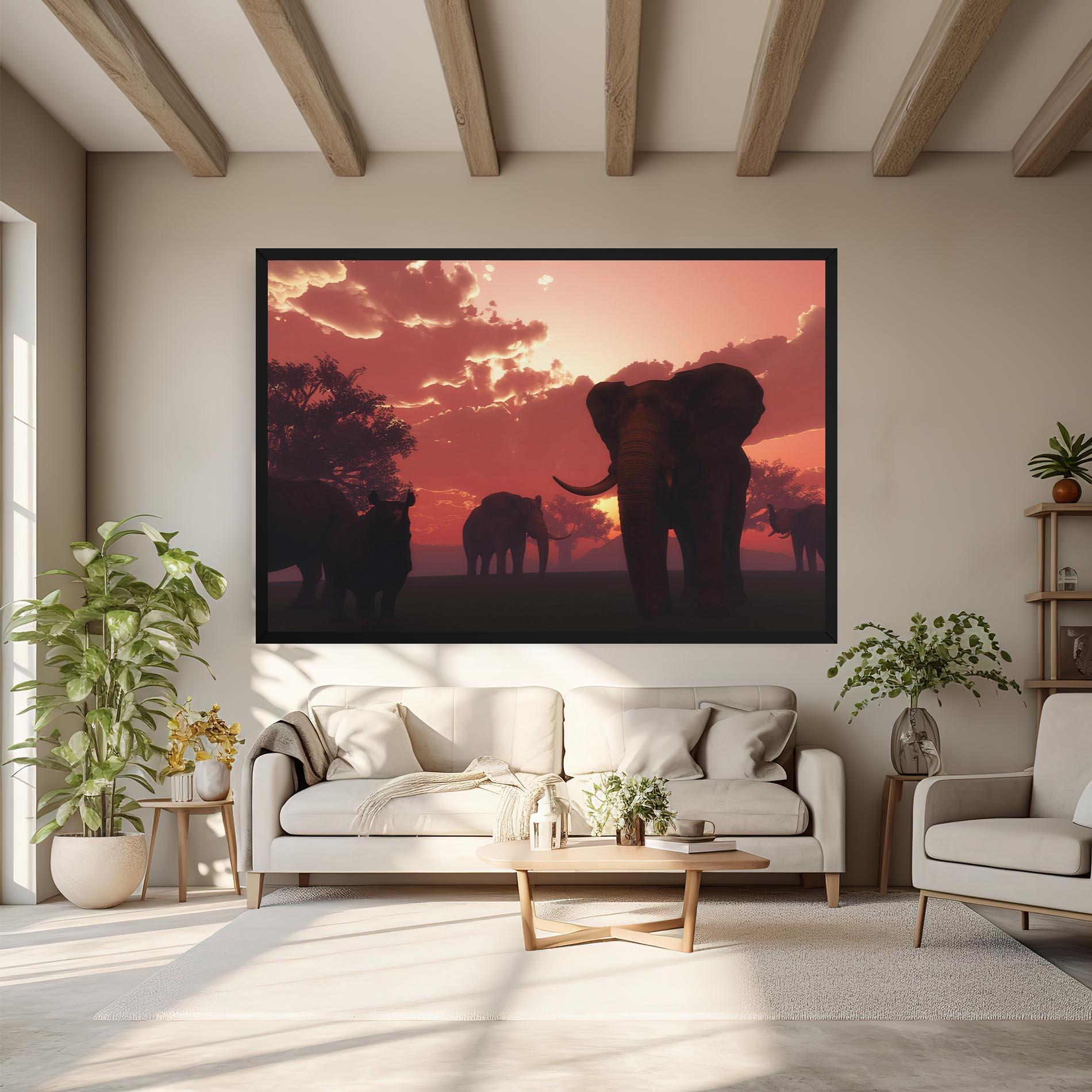 Vászonkép African Elephant View mockup 6