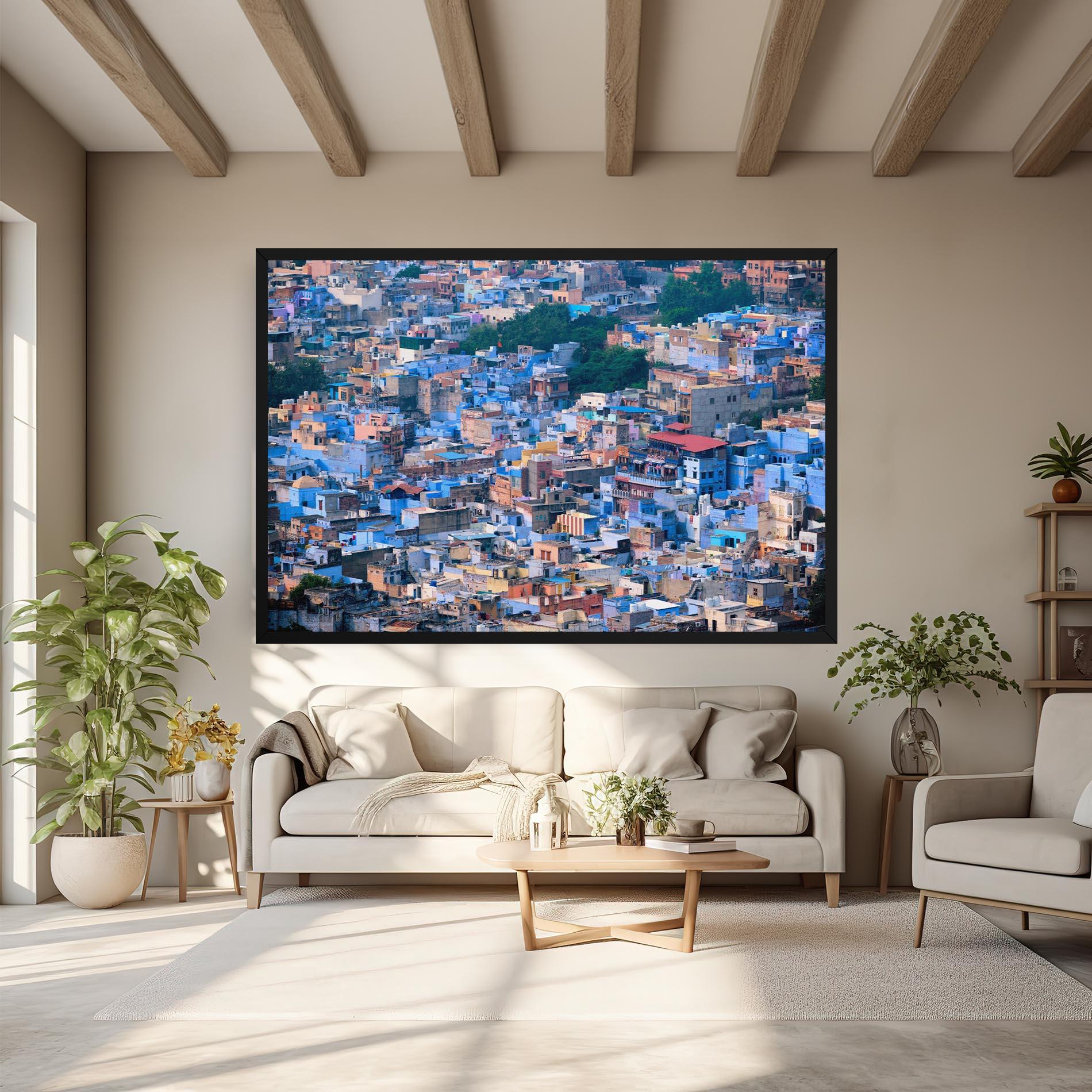 Vászonkép Blue City India mockup 6