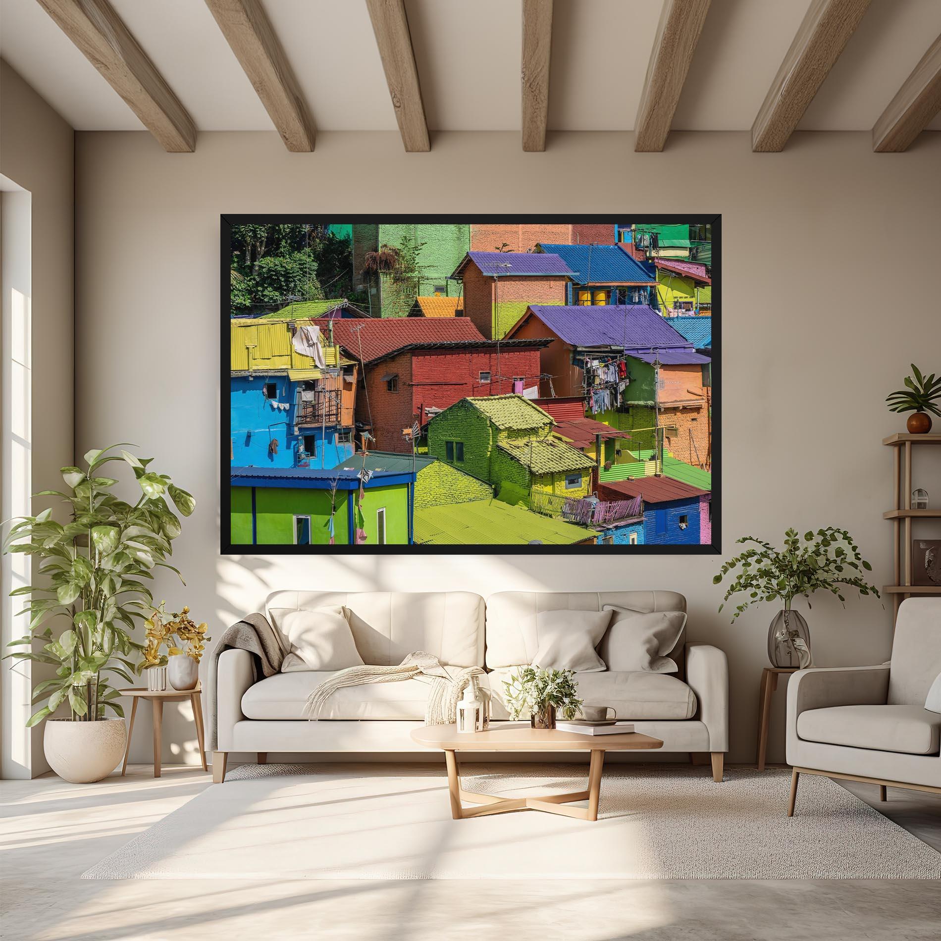 Vászonkép Colorful Small Houses mockup 6