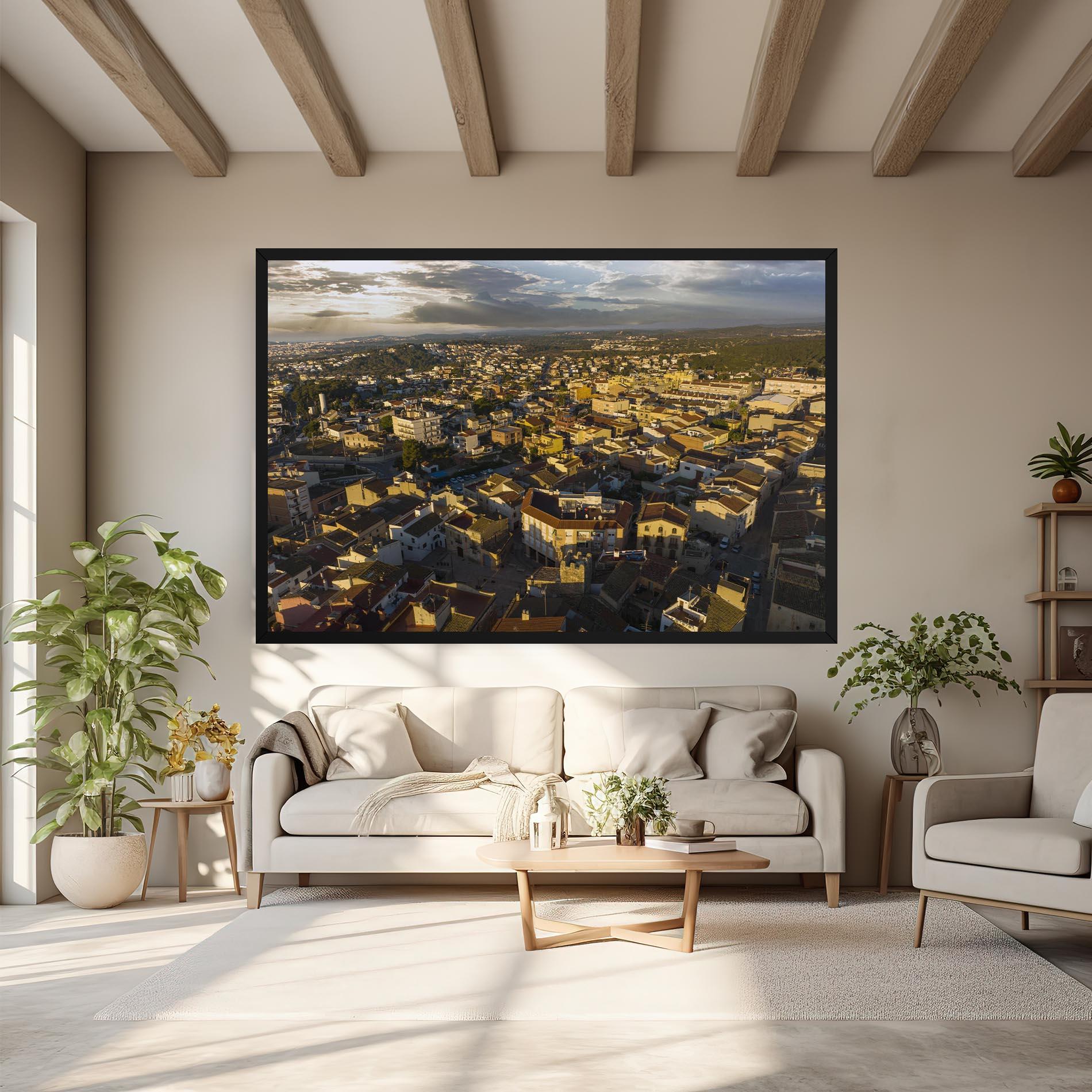 Vászonkép Streets Town Sunrise mockup 6