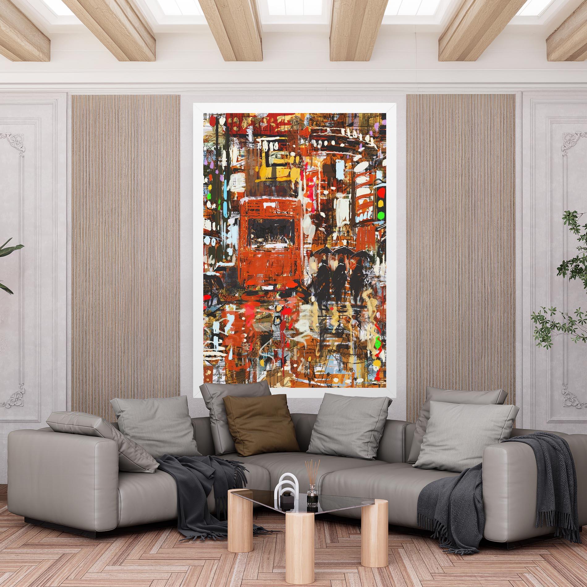 Vászonkép Seamless Colorful City mockup 6