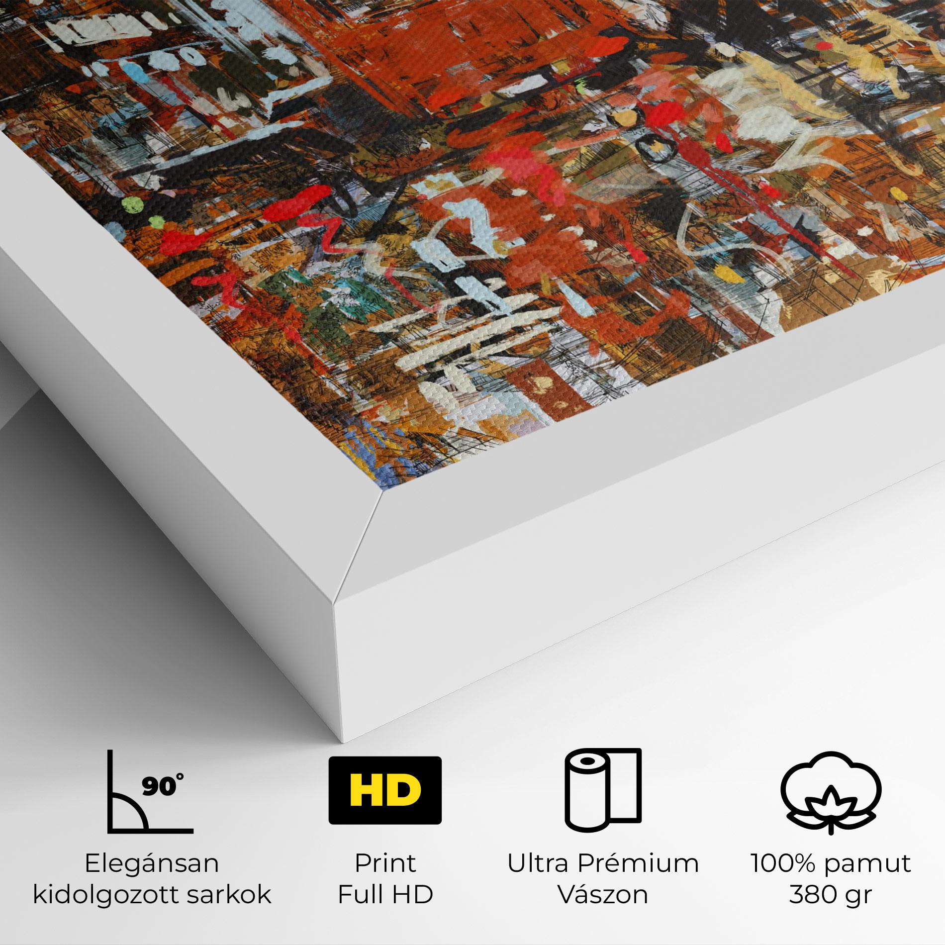 Vászonkép Seamless Colorful City mockup 4