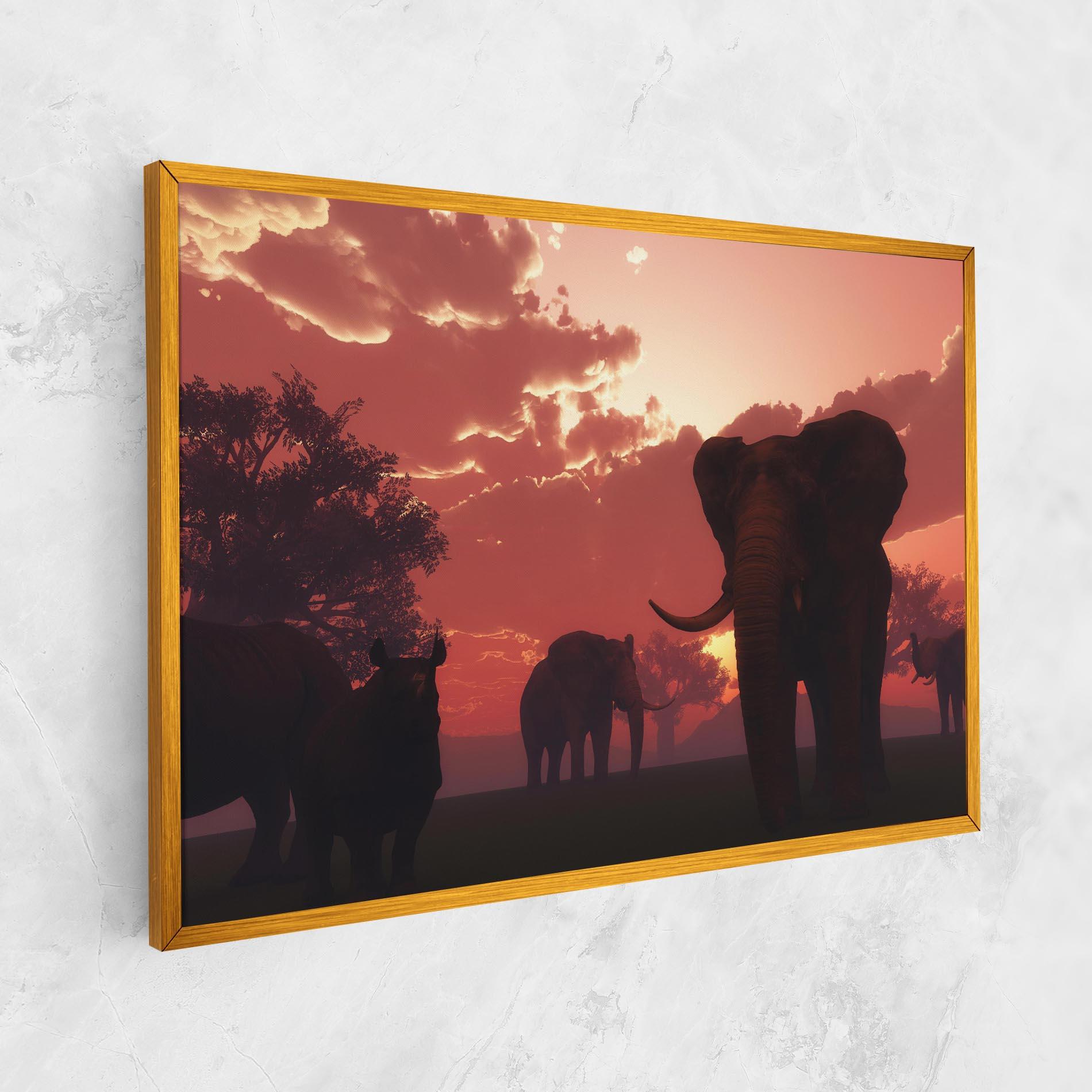 Vászonkép African Elephant View mockup 1