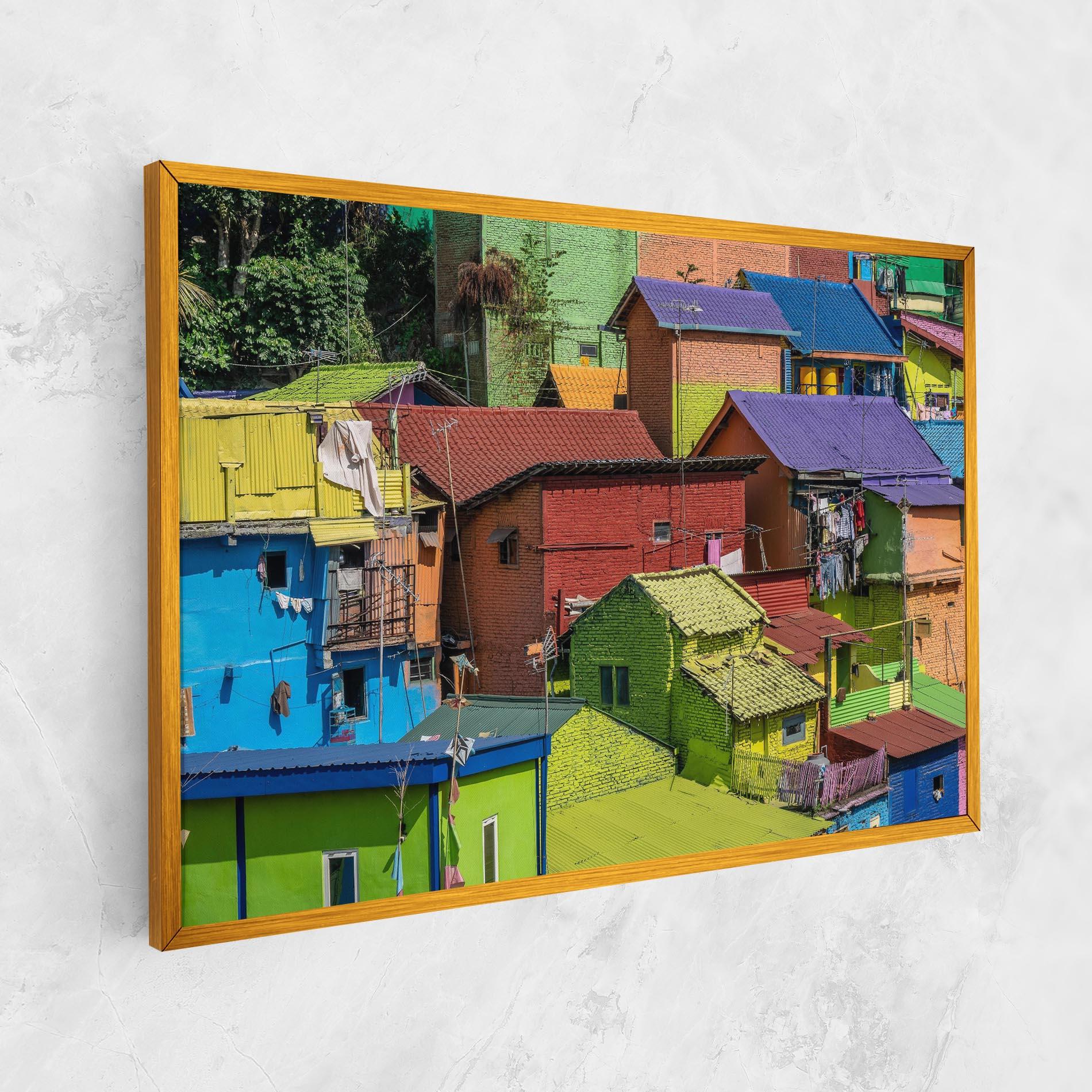 Vászonkép Colorful Small Houses mockup 1