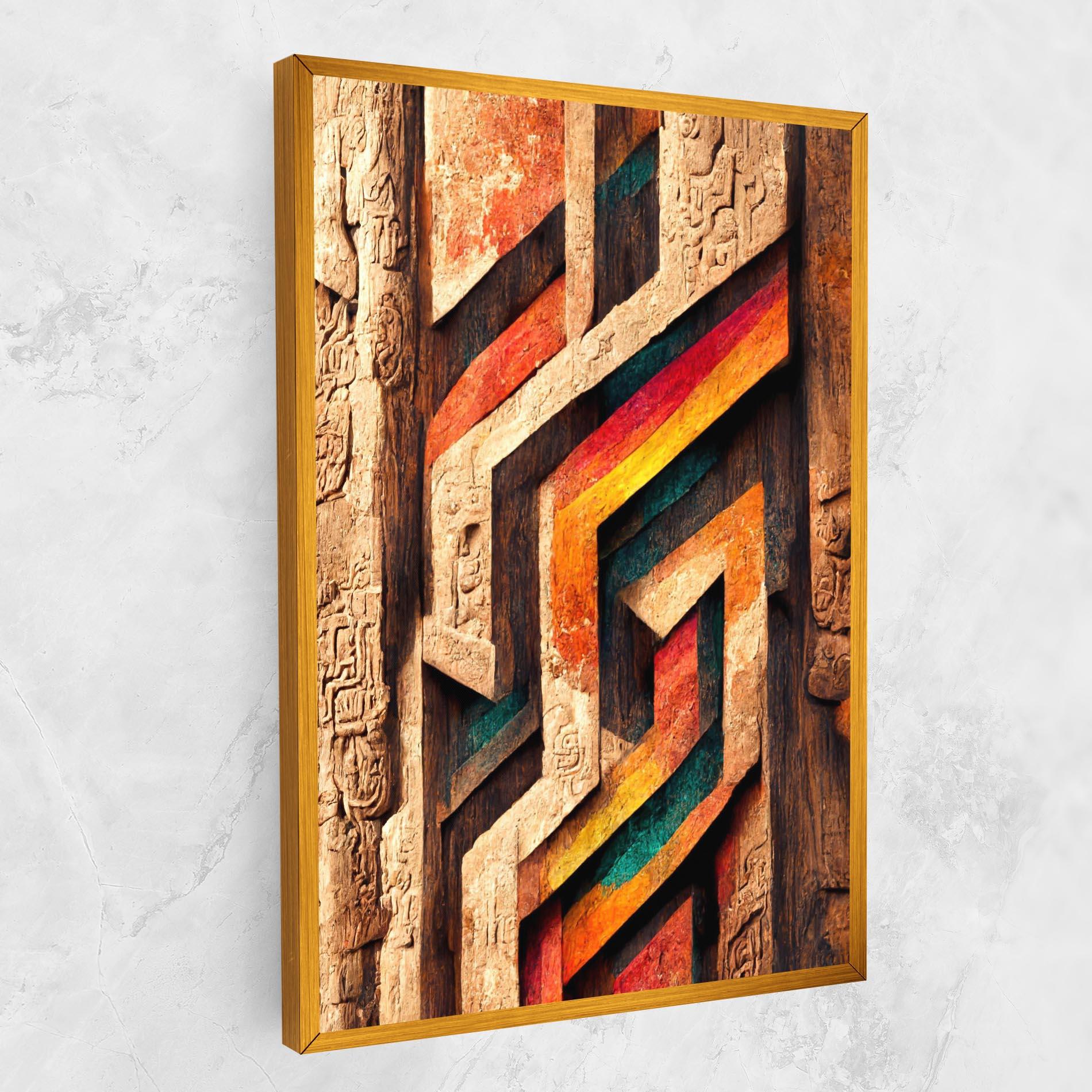 Vászonkép Mayan Style Wood mockup 1