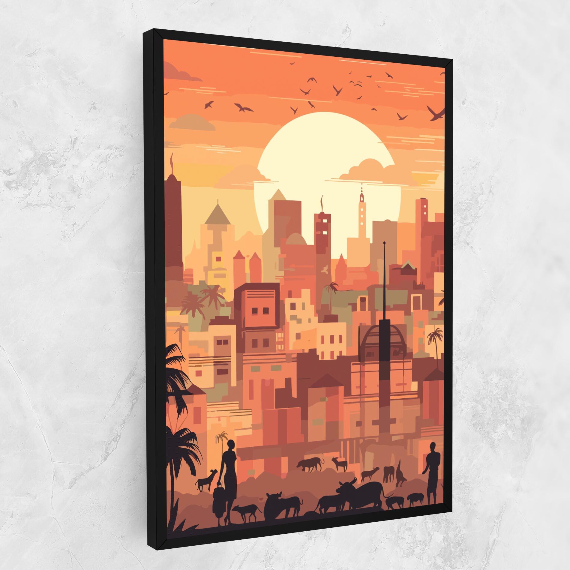 Vászonkép Africa City Sunset mockup 1