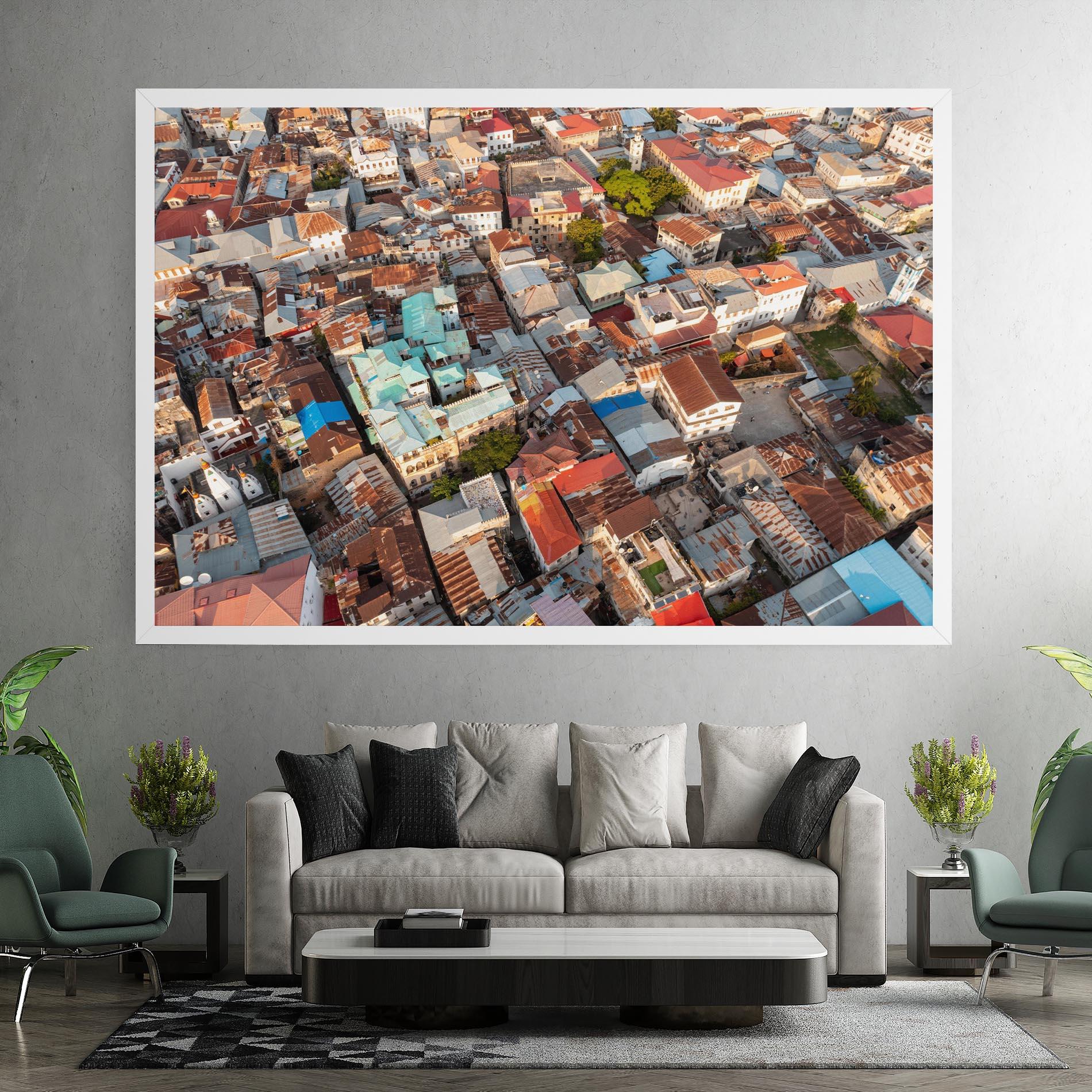 Vászonkép Island Tanzania Buildings mockup 7