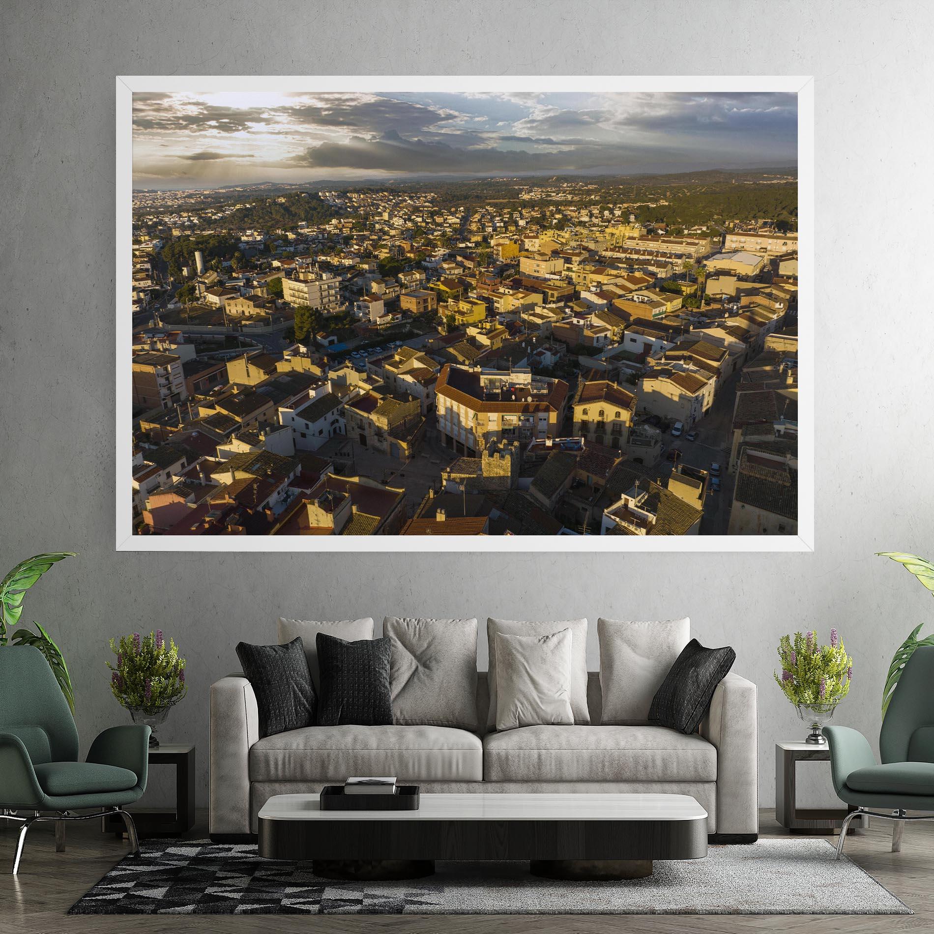 Vászonkép Streets Town Sunrise mockup 7