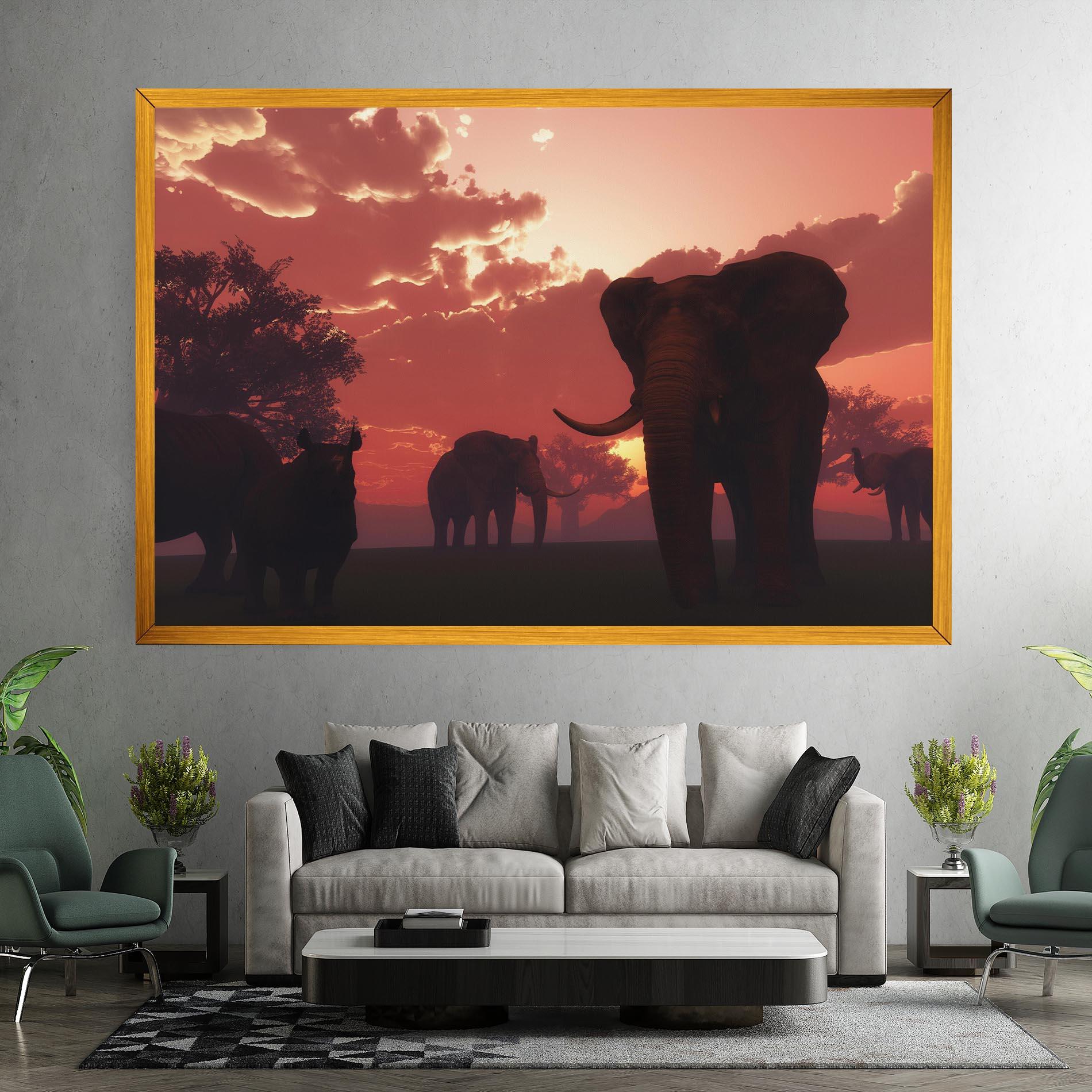 Vászonkép African Elephant View mockup 7